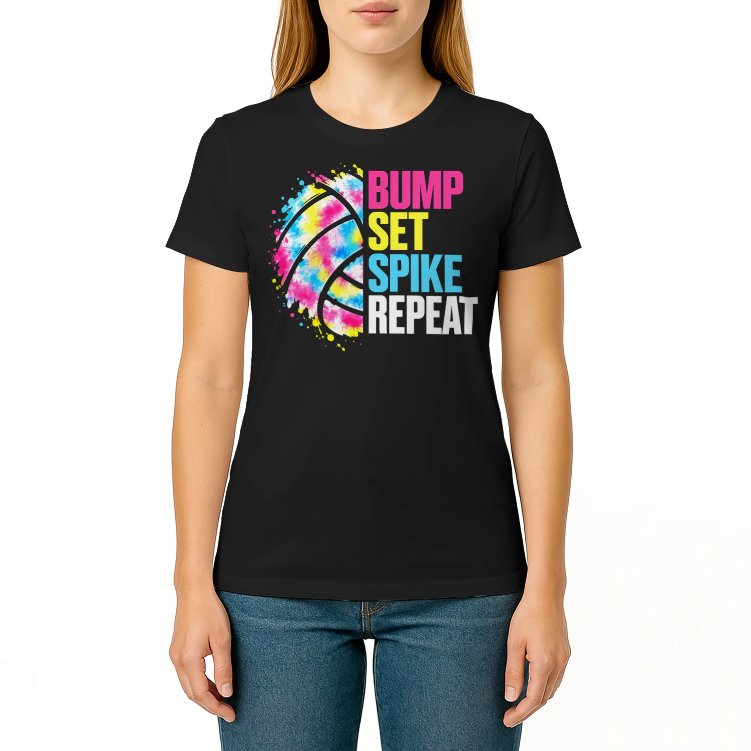 Bump Set Spike Repeat Volleyball T Shirt VOL0002