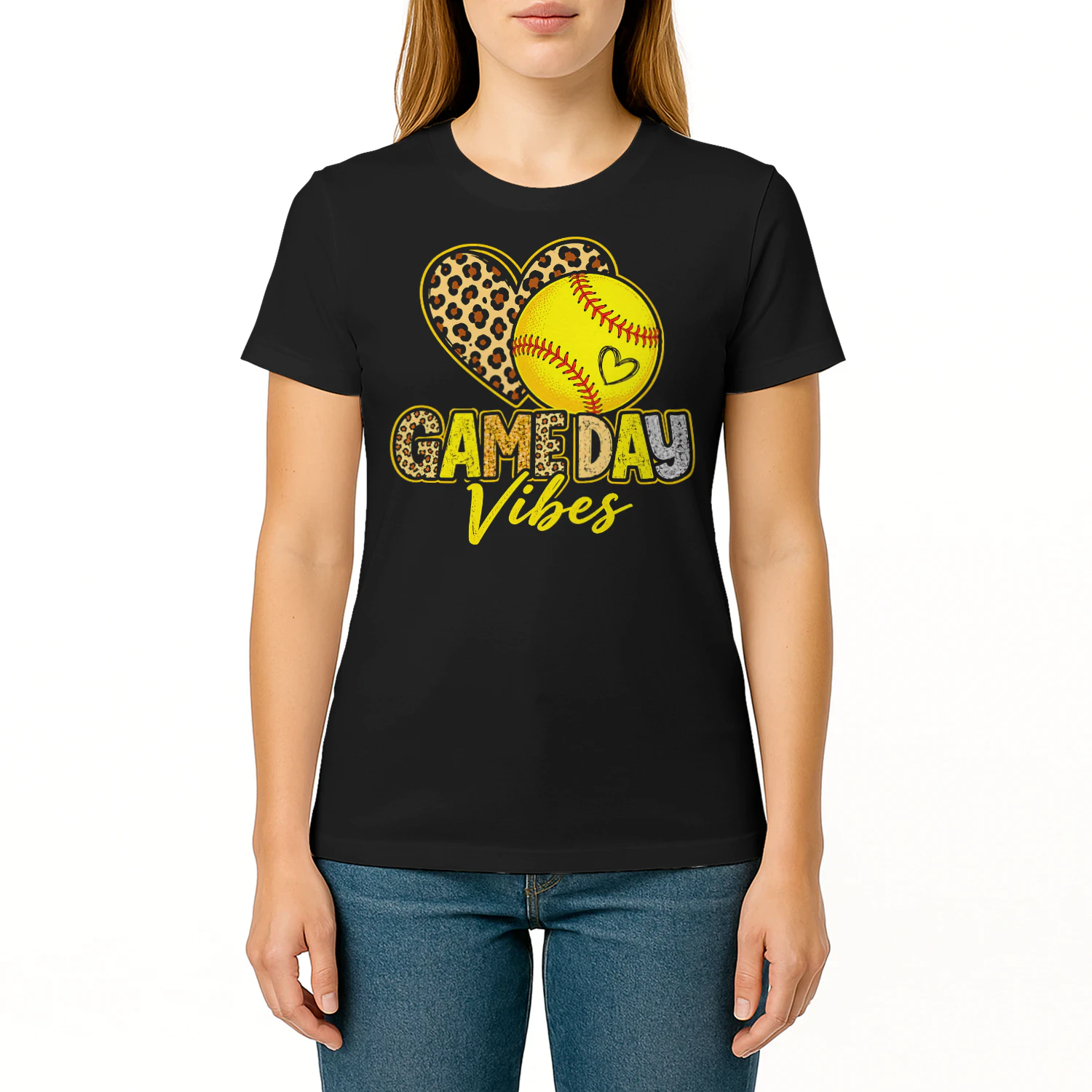 Game Day Vibes Leopard Ball Softball T Shirt GRP0047