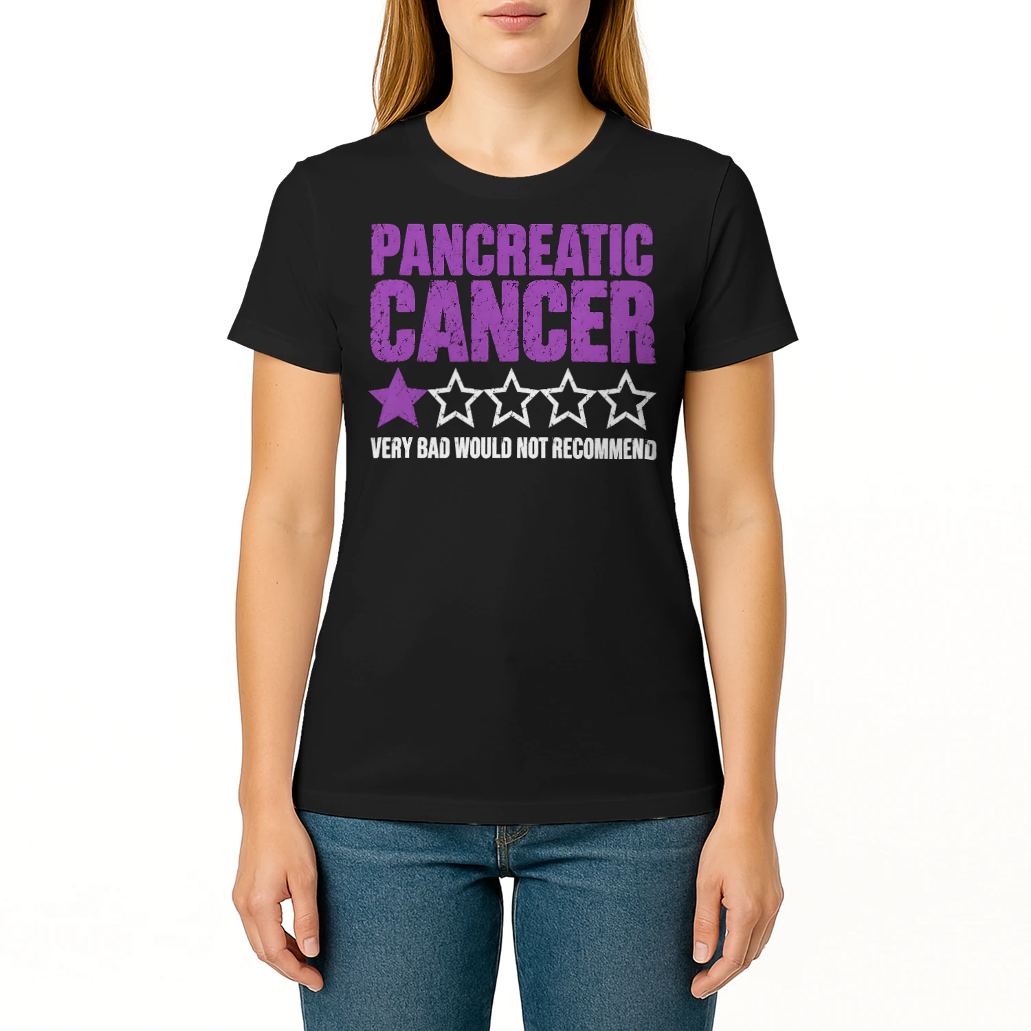 One Star Review Very Bad Pancreatic Cancer T Shirt PCC0068
