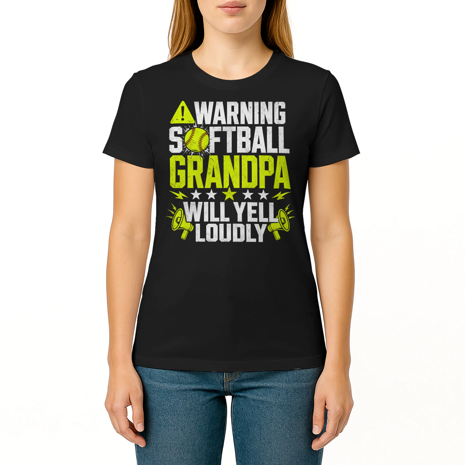 Warning Softball Grandpa Yell Loudly Softball T Shirt GRP0127