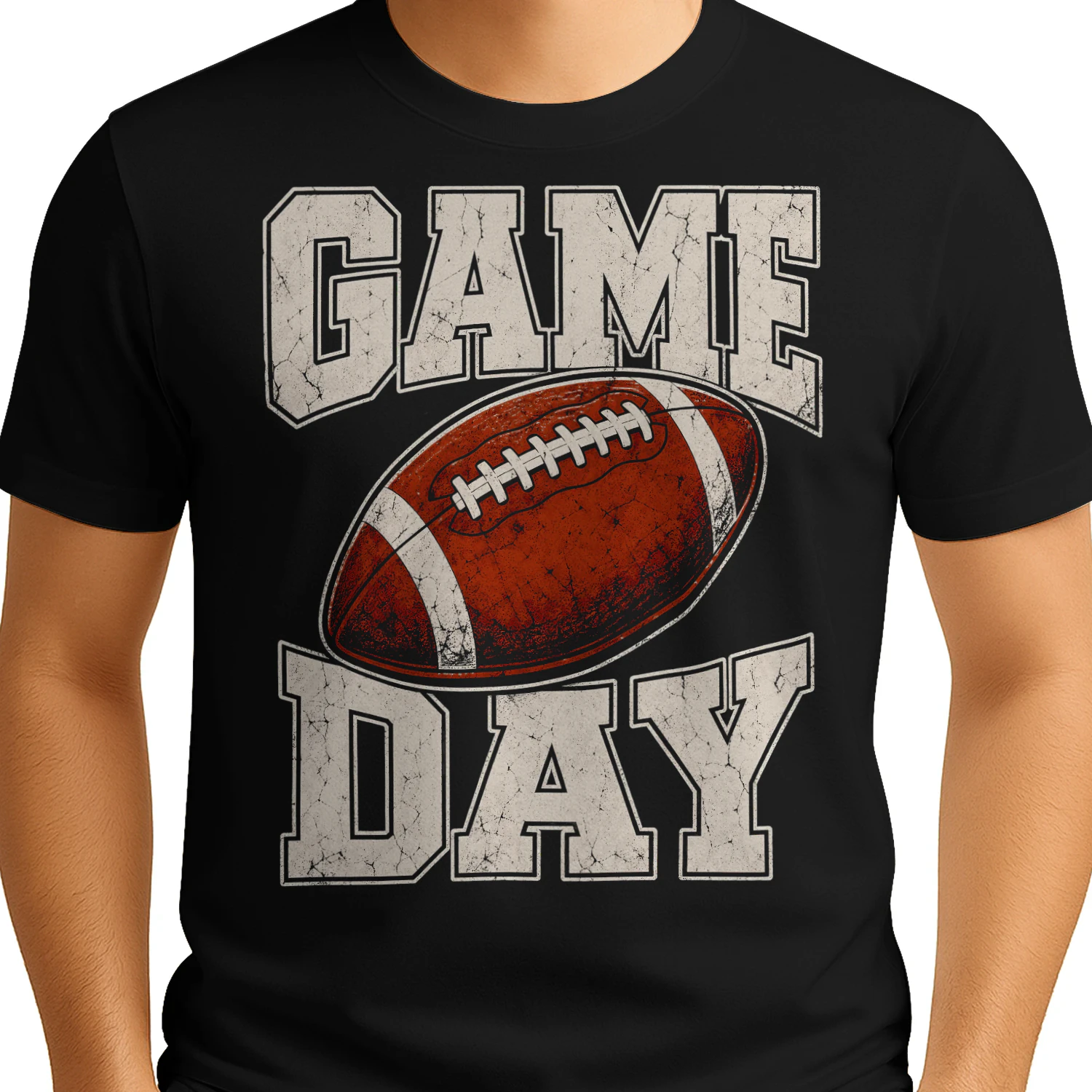 Vintage Distressed Game Day American Football T Shirt FOB0099