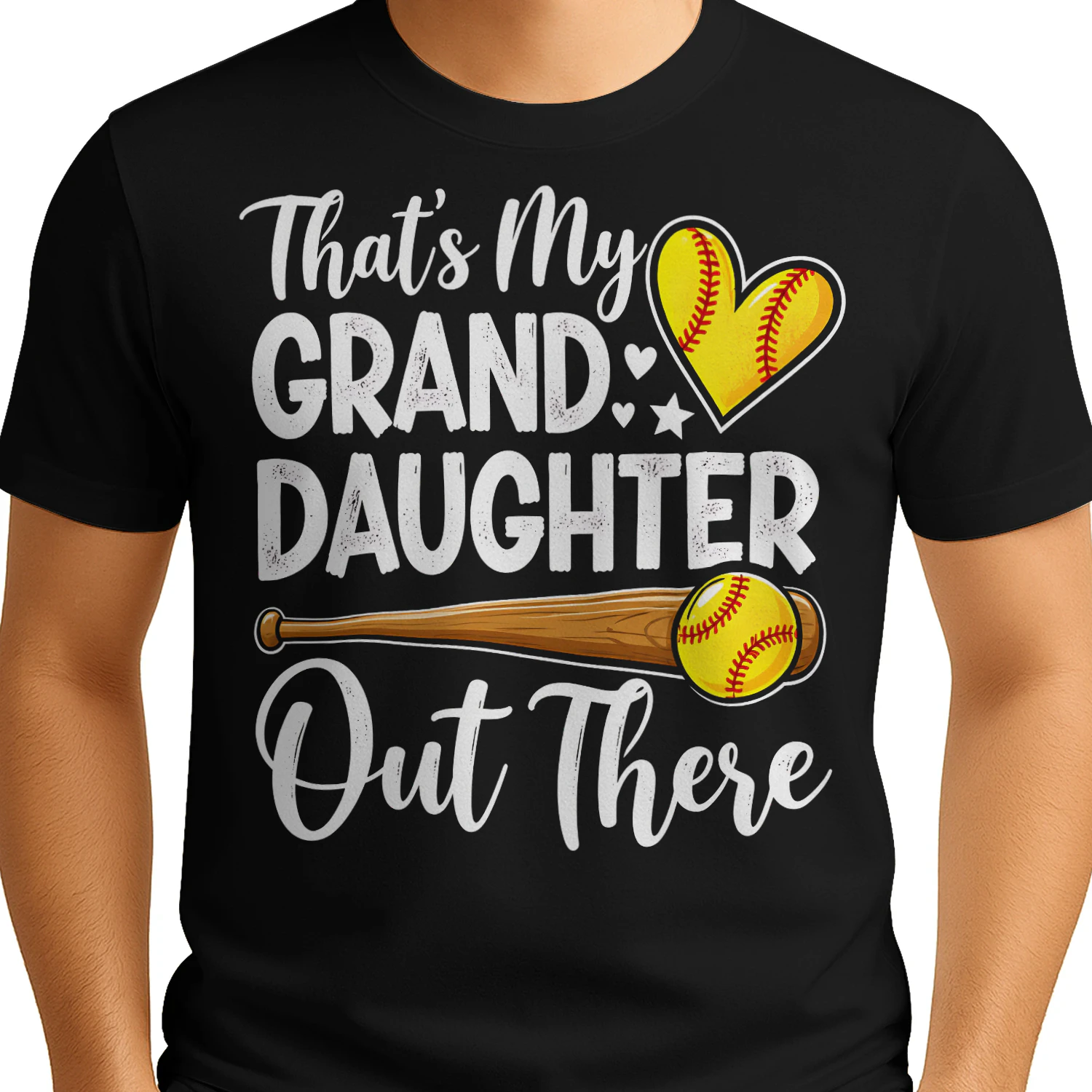 Thats My Granddaughter Out Yellow Bat Softball T Shirt GRP0112
