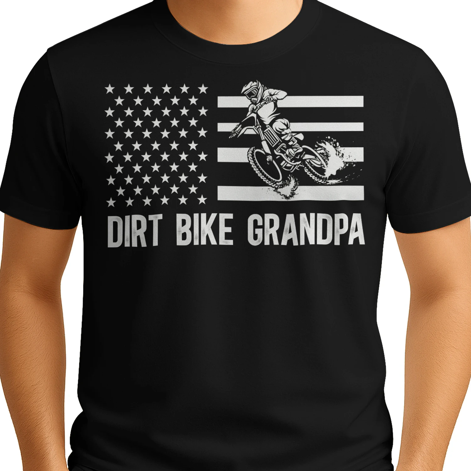 Dirt Bike Grandpa American Flag Motorcross T Shirt MTC0011