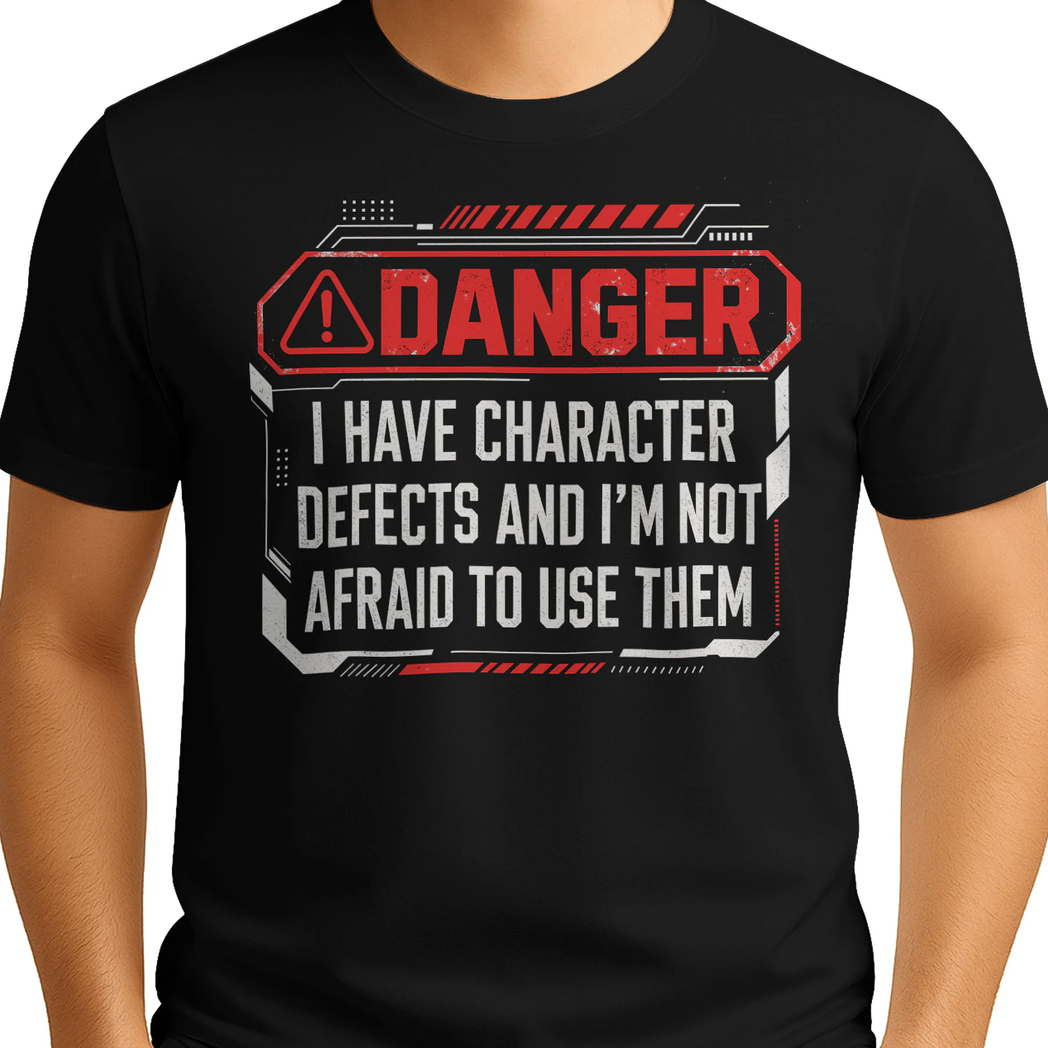 Danger I Have Character Defects Funny Recovery Sobriety T Shirt SOB0006