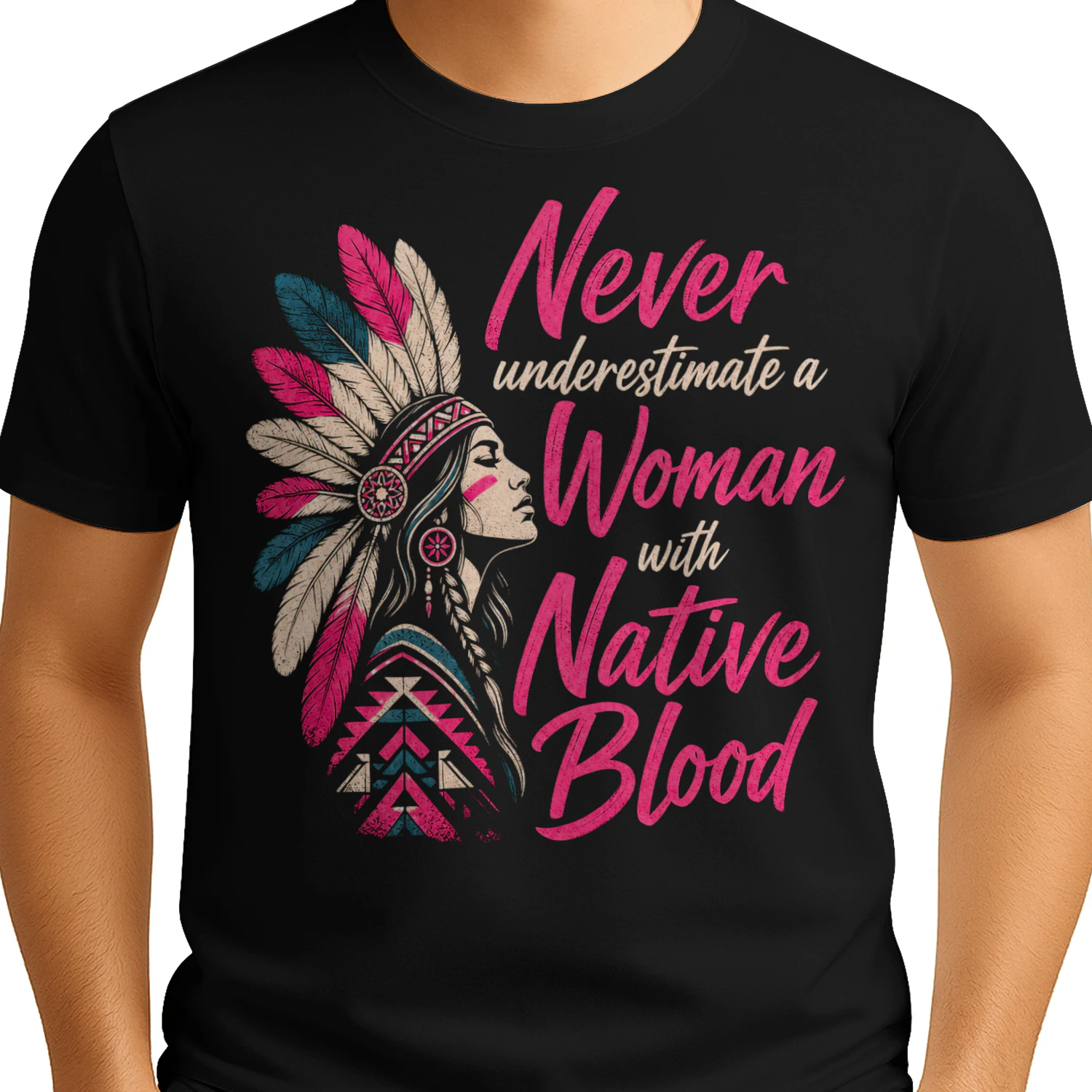 A Woman With Native Blood Native American T Shirt NTA0001