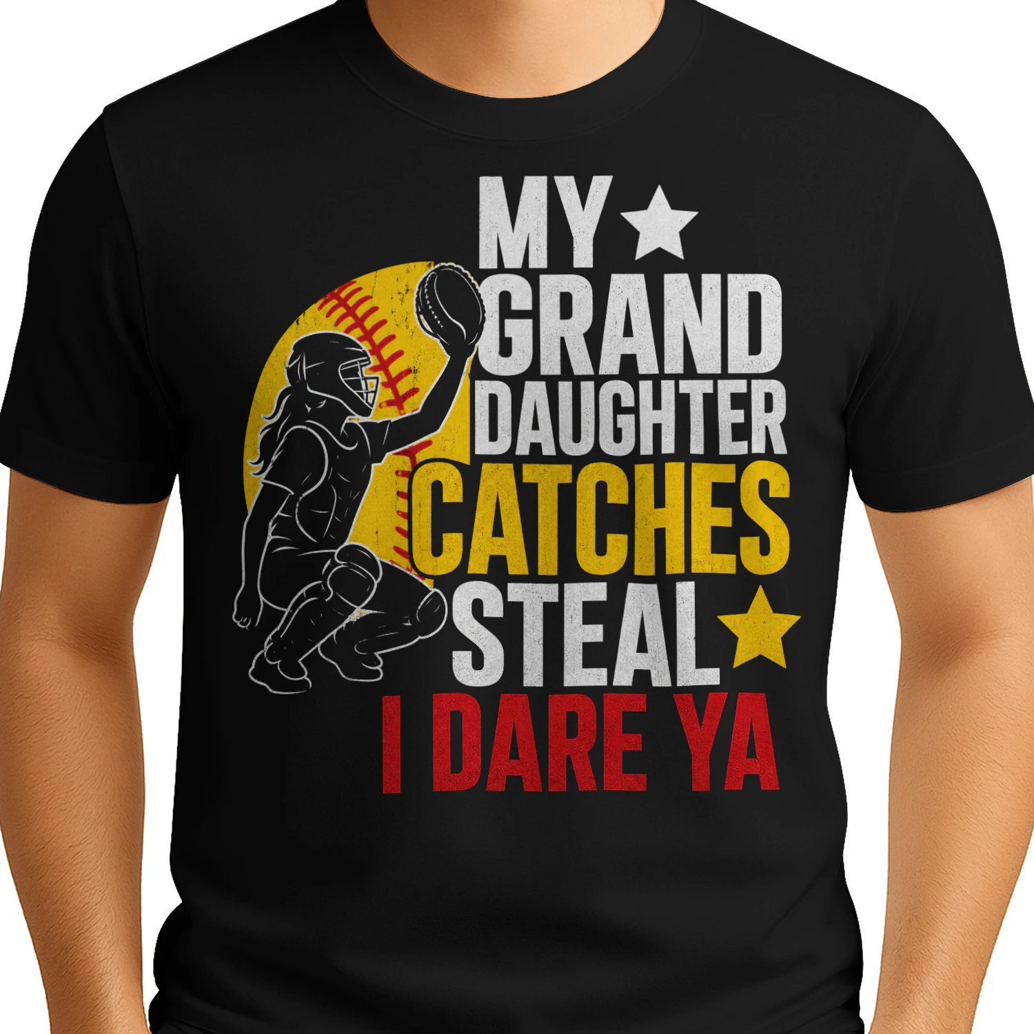 Granddaughter Catches Steal Dare Ya Softball T Shirt GRP0050