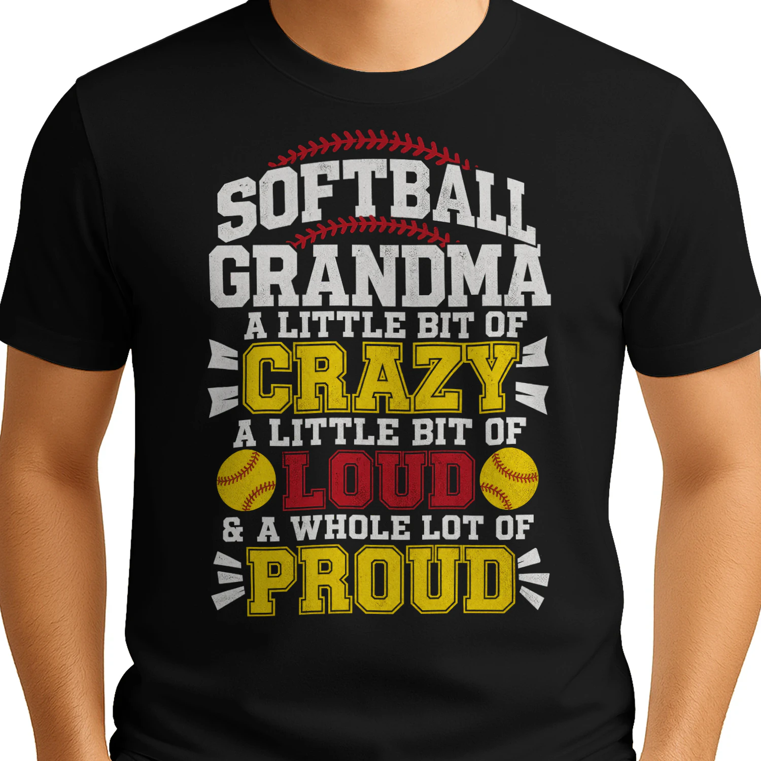 Softball Grandma Crazy Loud Proud Retro Softball T Shirt GRP0094