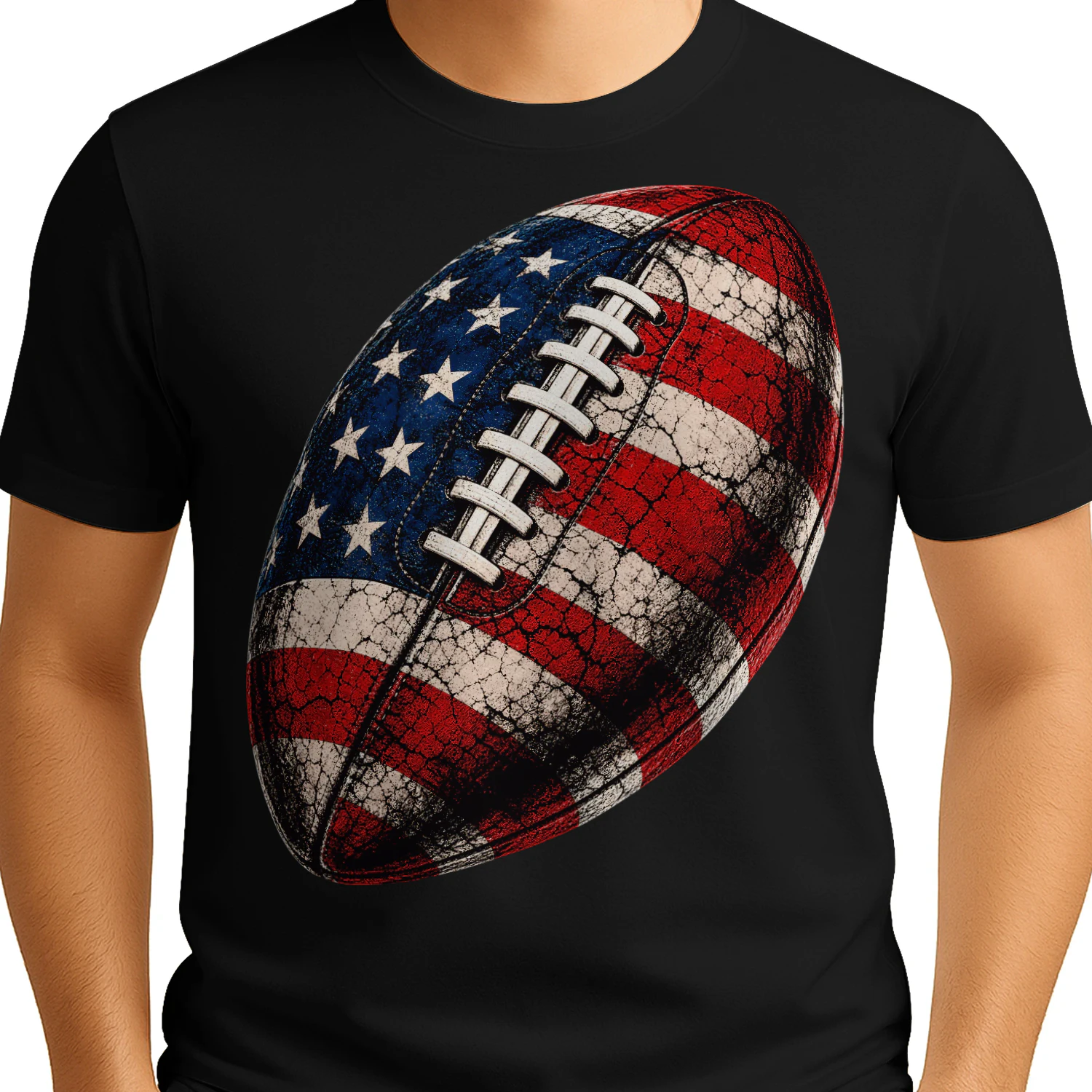 US Flag Vintage Patriotic American Football T Shirt FOB0098