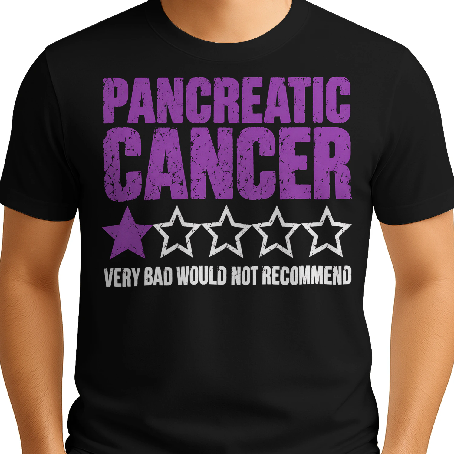 One Star Review Very Bad Pancreatic Cancer T Shirt PCC0068