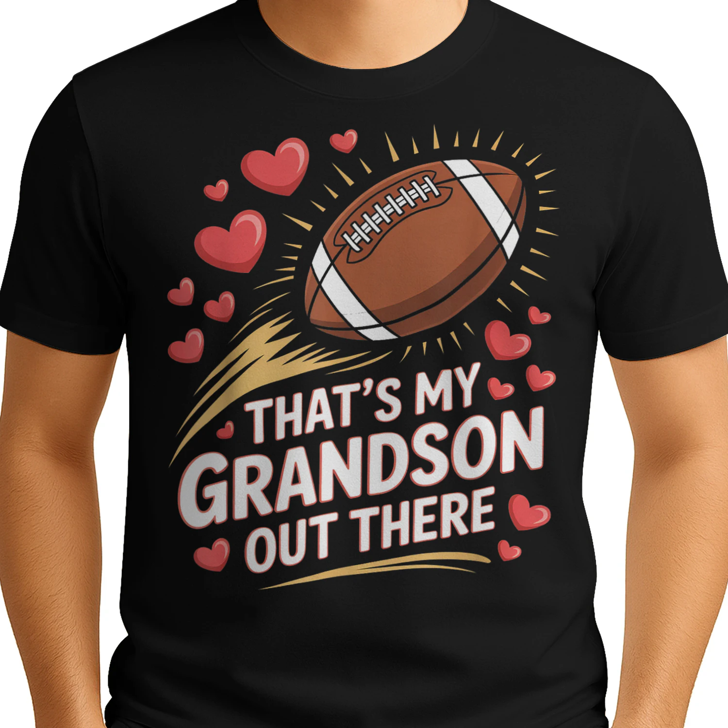 This is My Grandson Out There, Football Grandparents Football T Shirt FOB0092