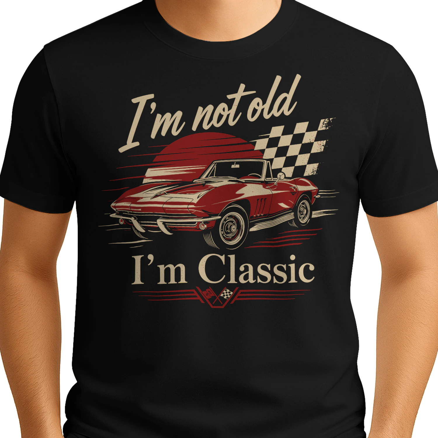 Retro Im Not Old Im Classic Flag Car Hotrod T Shirt HRD0022