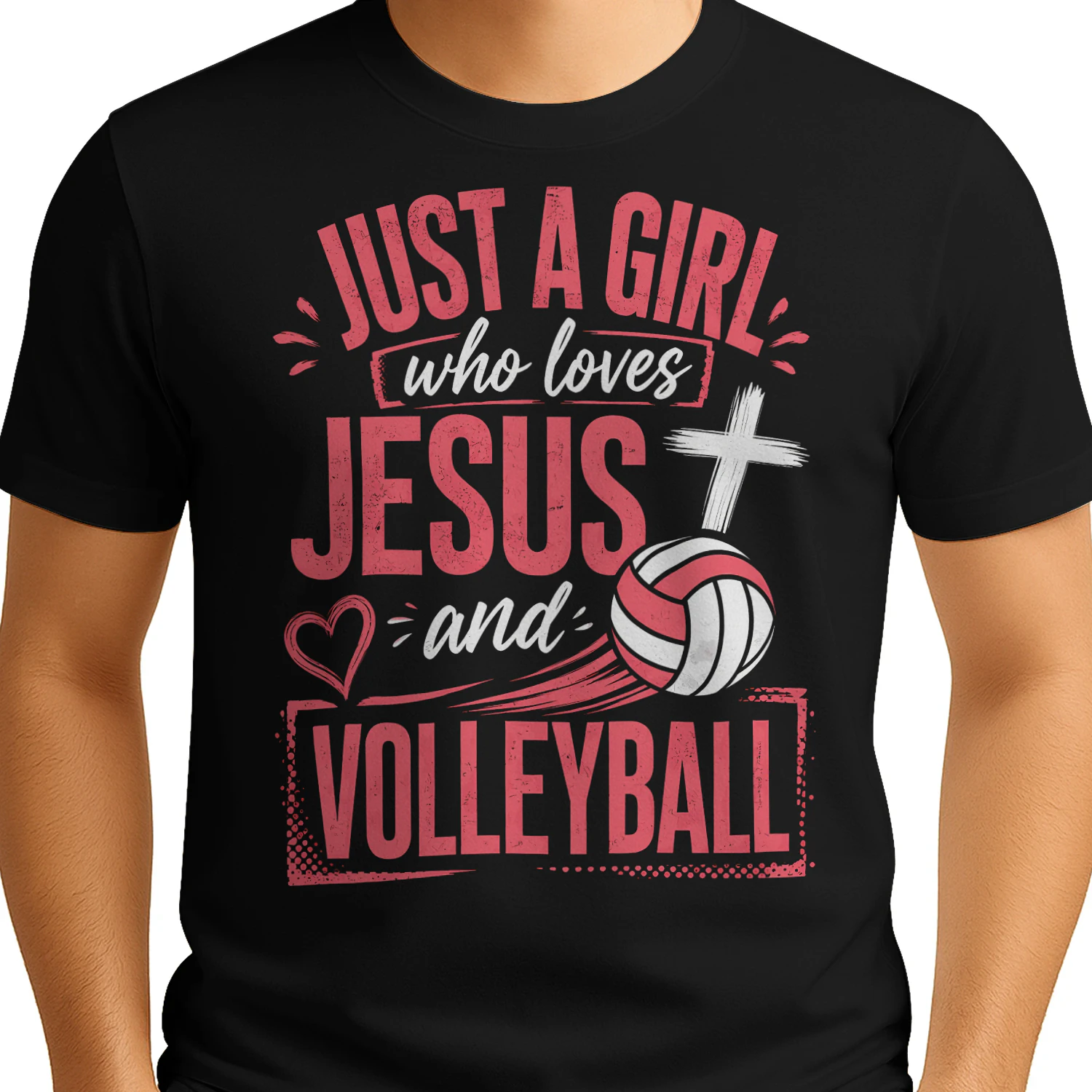 Just A Girl Loves Jesus Volleyball T Shirt VOL0033