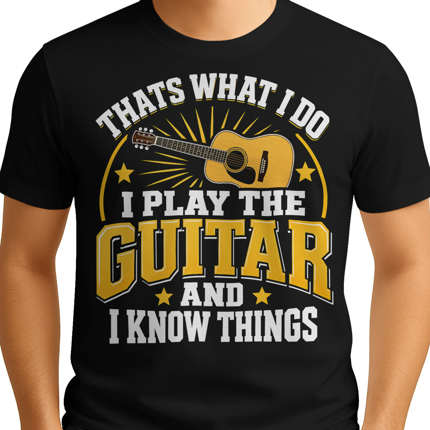 Play Guitar And Know Things V2 Guitar T Shirt GTR0053
