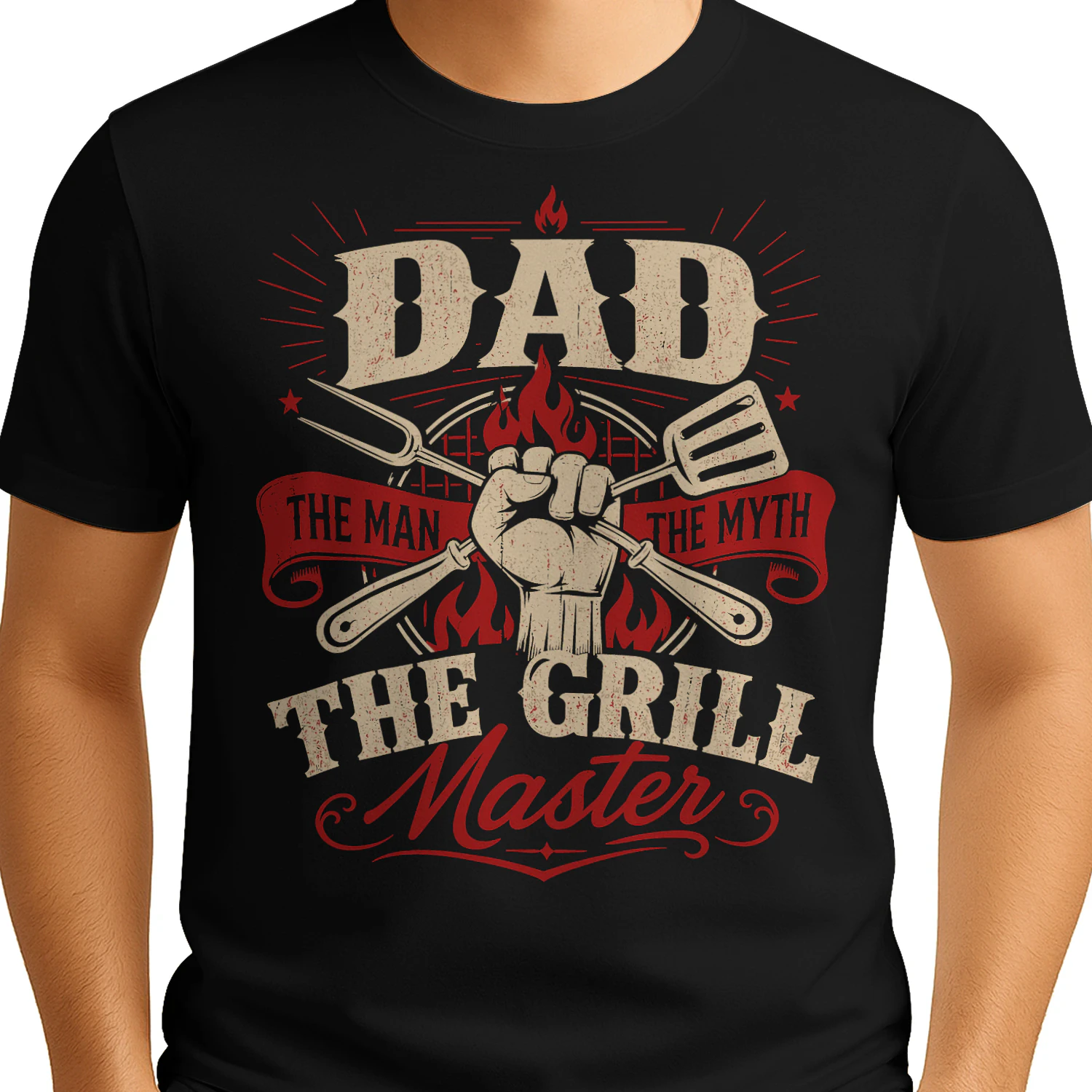 Dad The Man The Myth The Grill Master Vintage Barbecue BBQ T Shirt BBQ0016