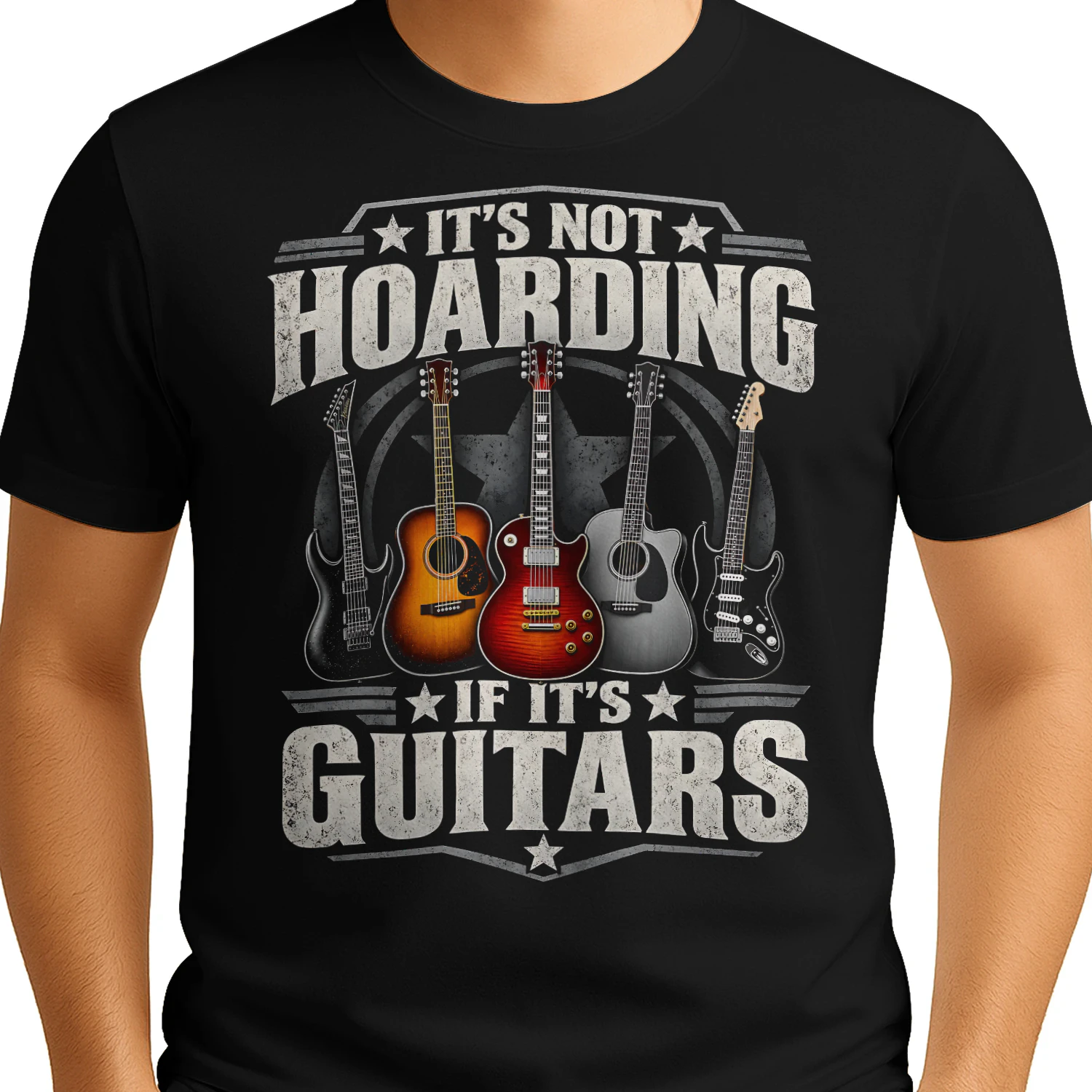 Not Hoarding If Its Guitars Guitar T Shirt GTR0043