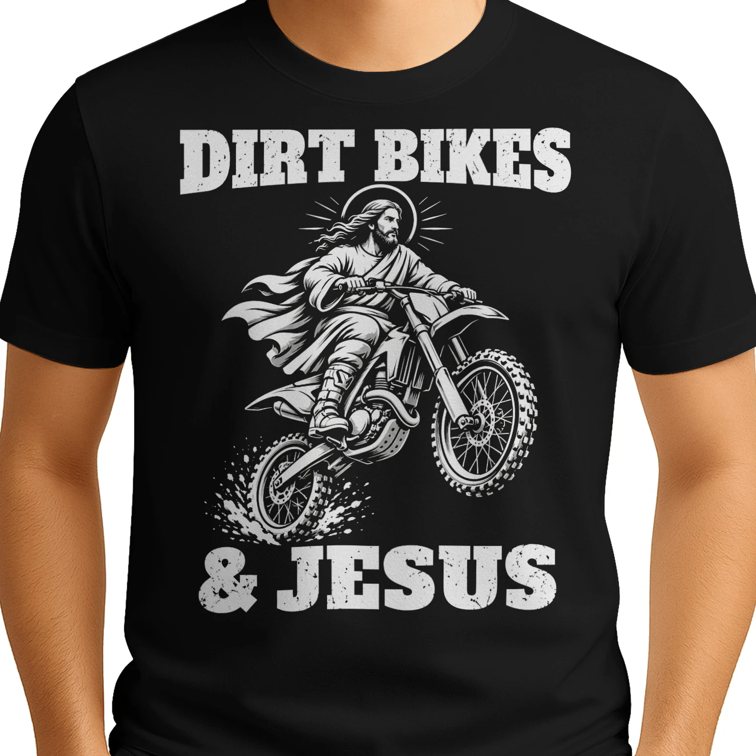 Dirt Bikes And Jesus Cross Motorcross T Shirt MTC0013