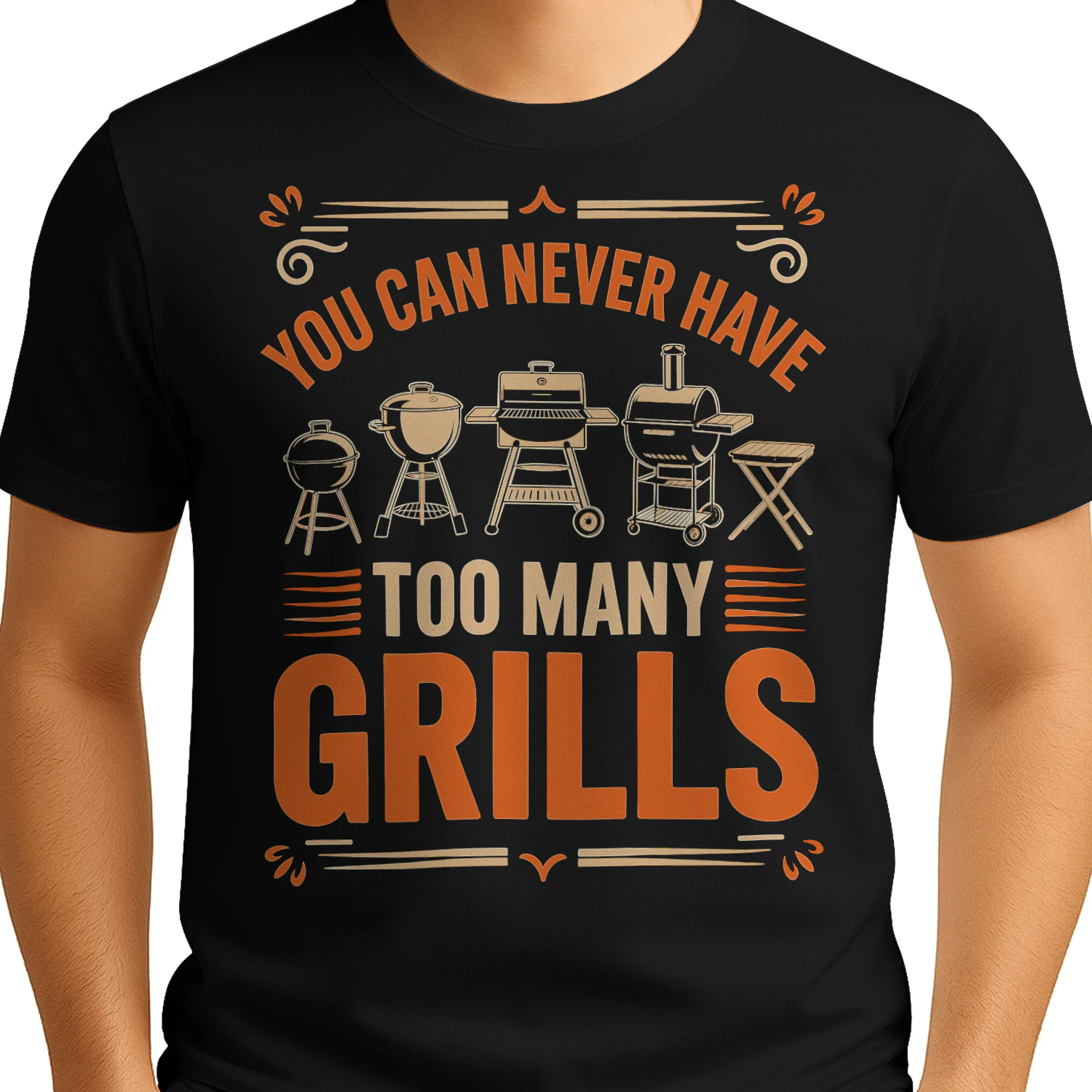 You Can Never Have Too Many Grills Funny Smoker Pitmaster BBQ T Shirt BBQ0086