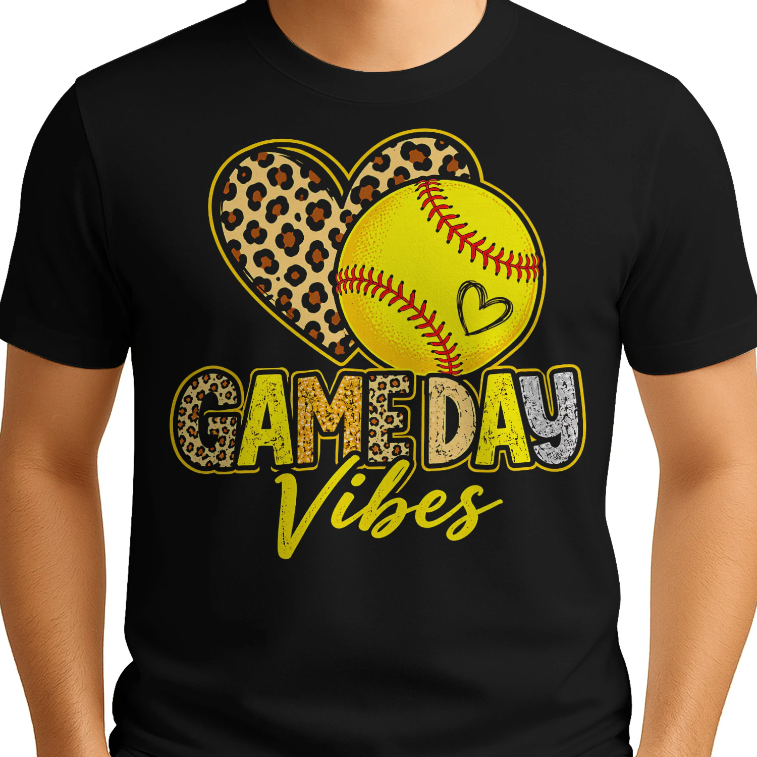 Game Day Vibes Leopard Ball Softball T Shirt GRP0047