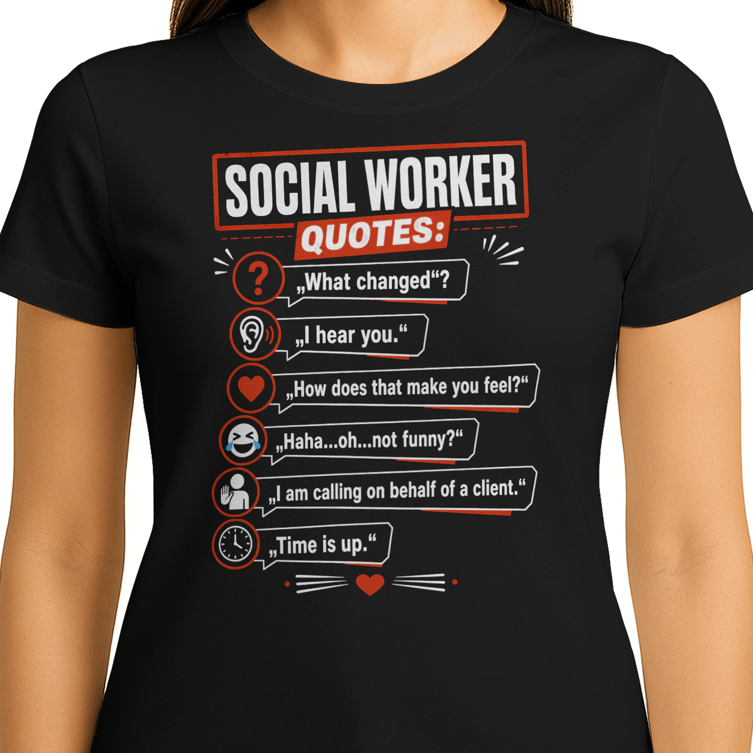 Funny Social Worker Quotes Speech Bubbles T Shirt SSW0011