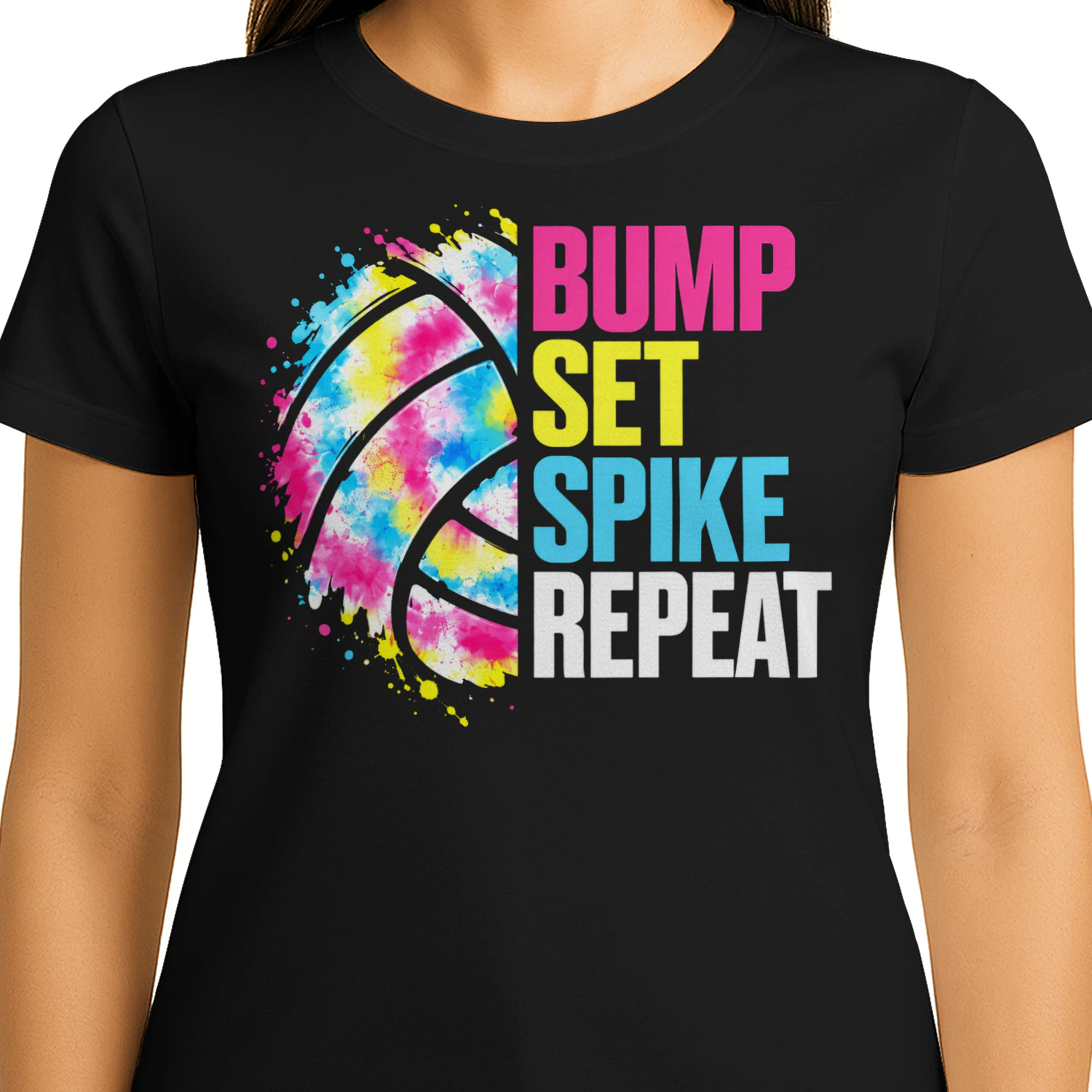 Bump Set Spike Repeat Volleyball T Shirt VOL0002