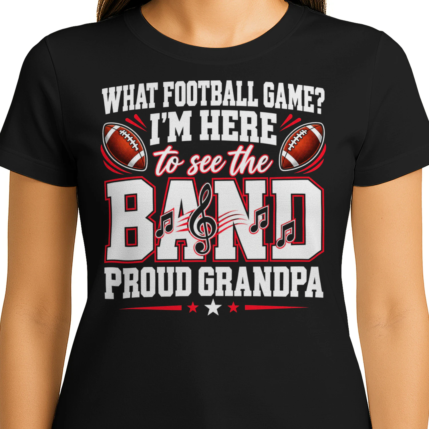 What Football Game Proud Grandpa Matching Band T Shirt MCB0091