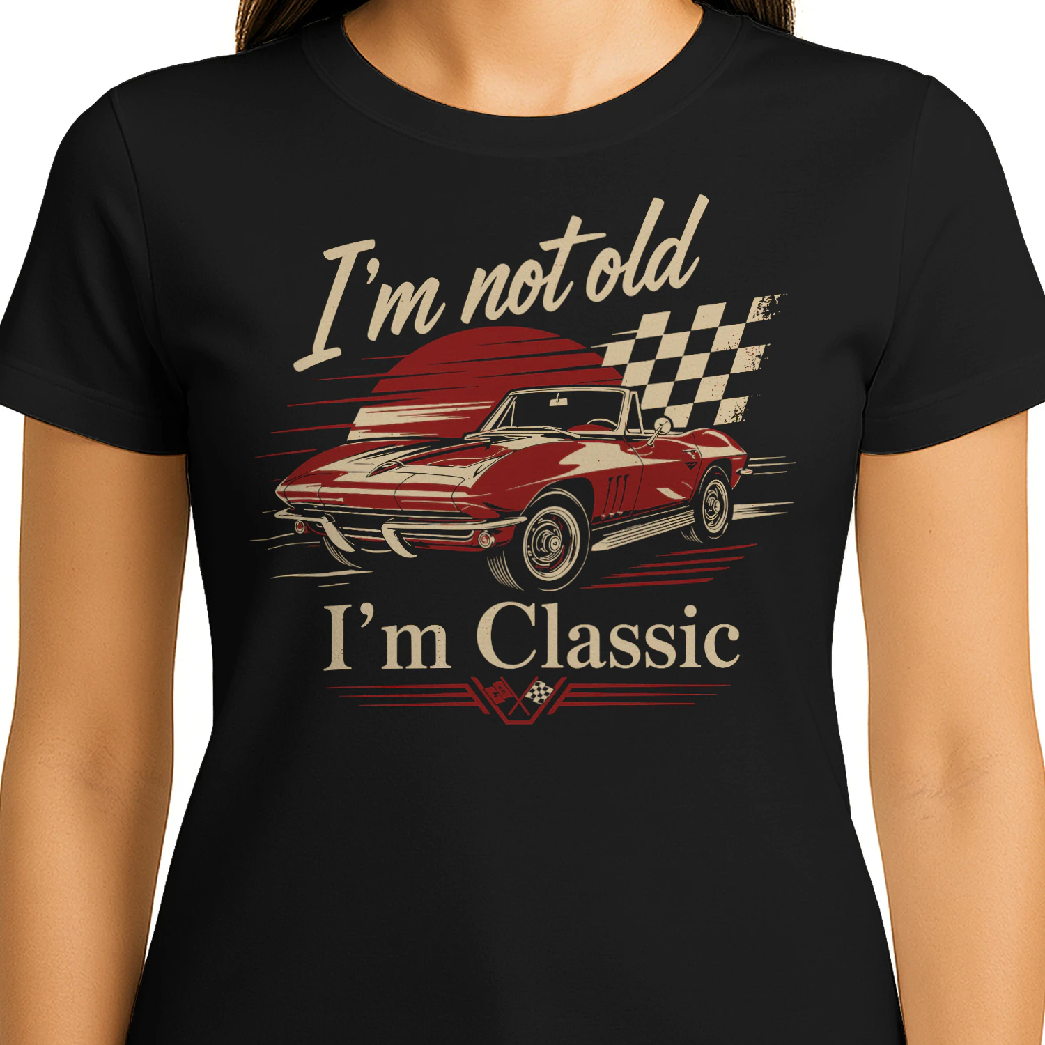 Retro Im Not Old Im Classic Flag Car Hotrod T Shirt HRD0022