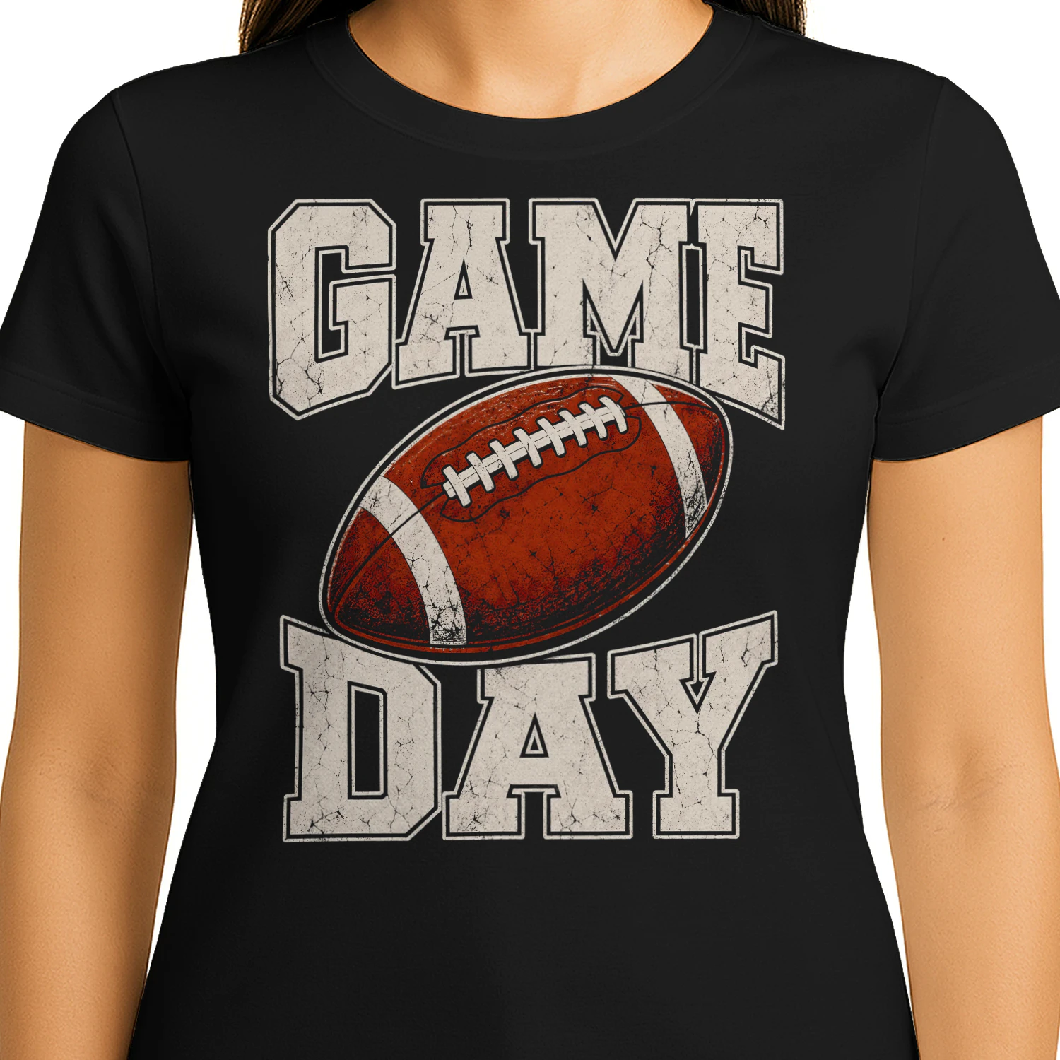 Vintage Distressed Game Day American Football T Shirt FOB0099