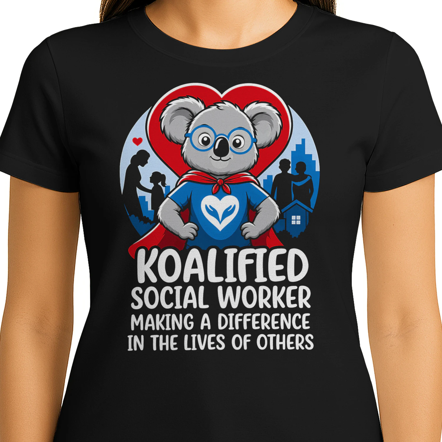 Koalified Superhero Cute Koala Social Worker T Shirt SSW0017
