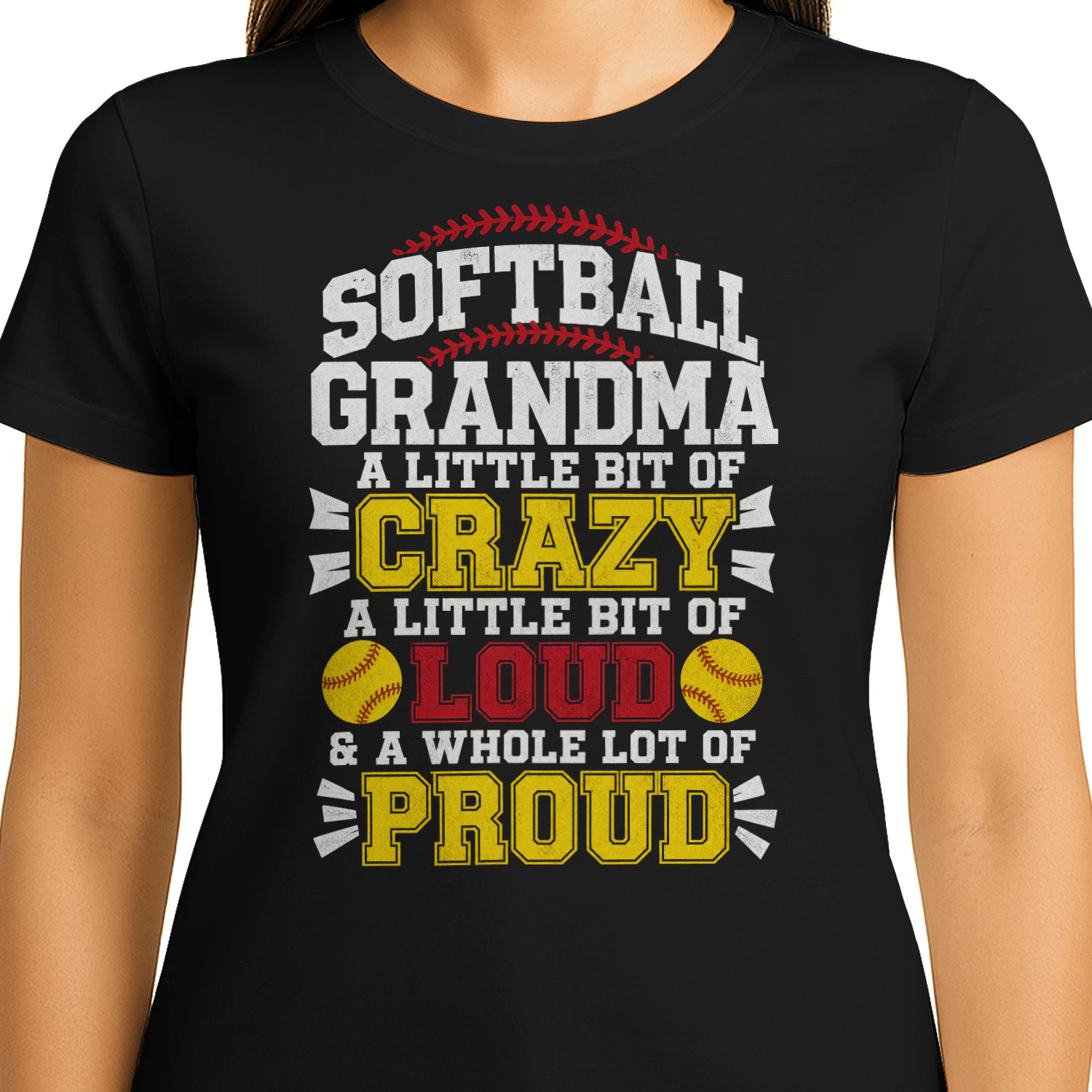 Softball Grandma Crazy Loud Proud Retro Softball T Shirt GRP0094