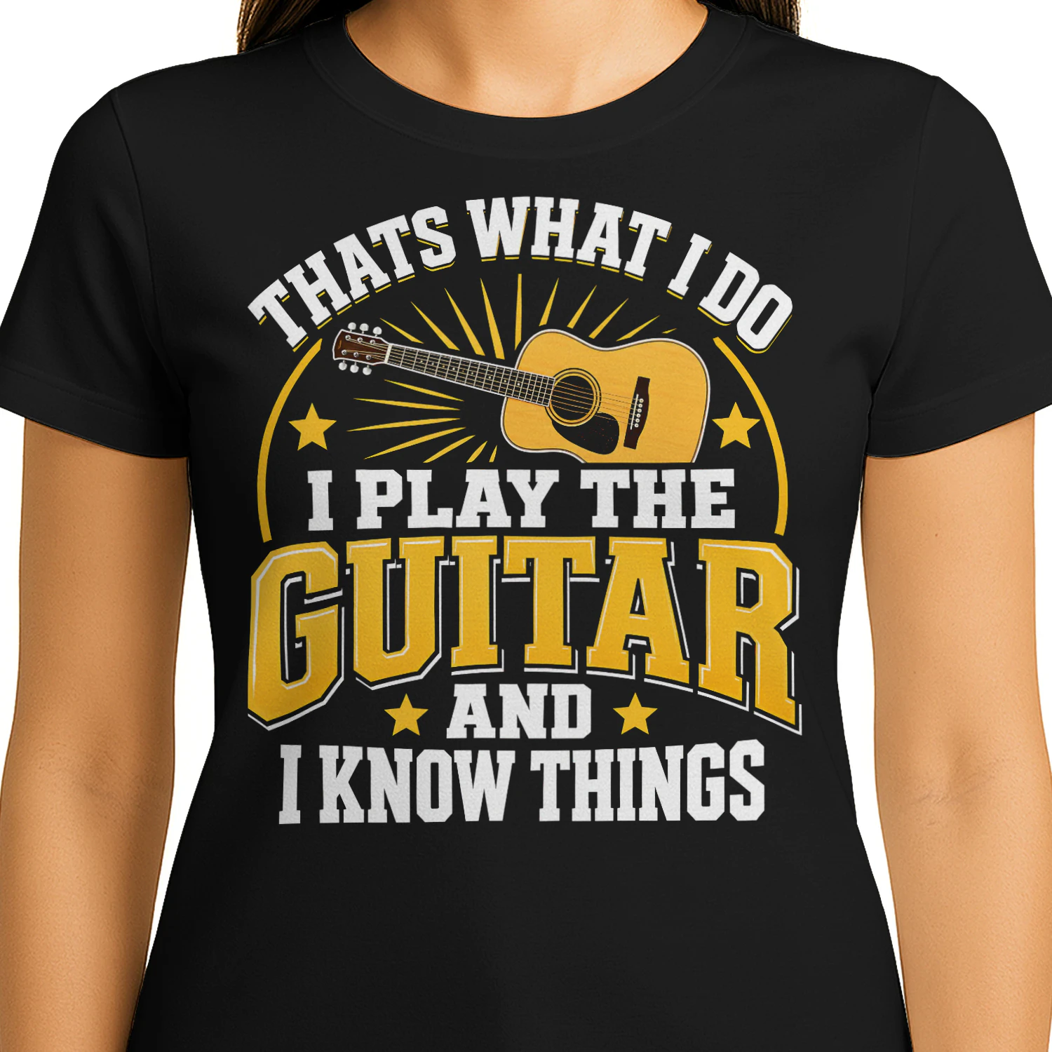 Play Guitar And Know Things V2 Guitar T Shirt GTR0053