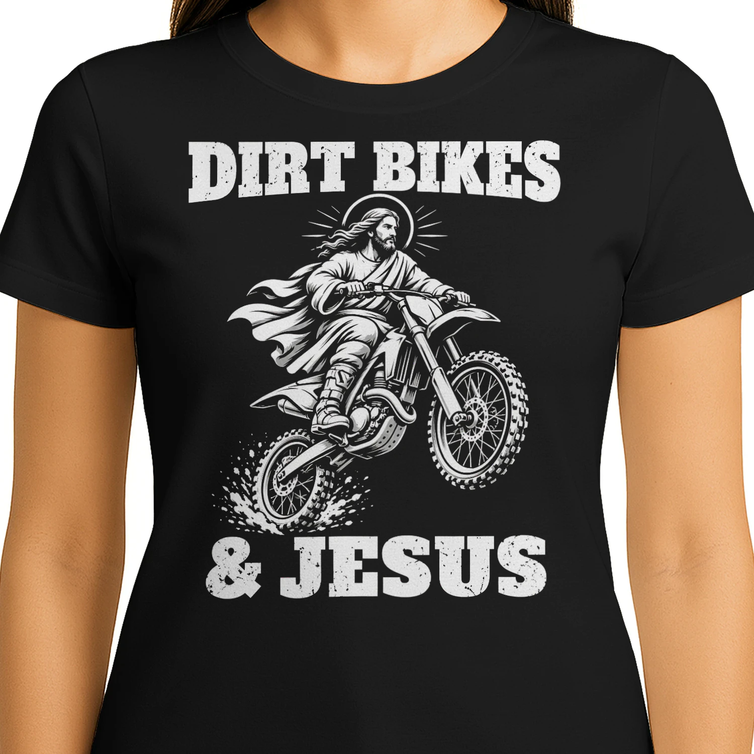 Dirt Bikes And Jesus Cross Motorcross T Shirt MTC0013