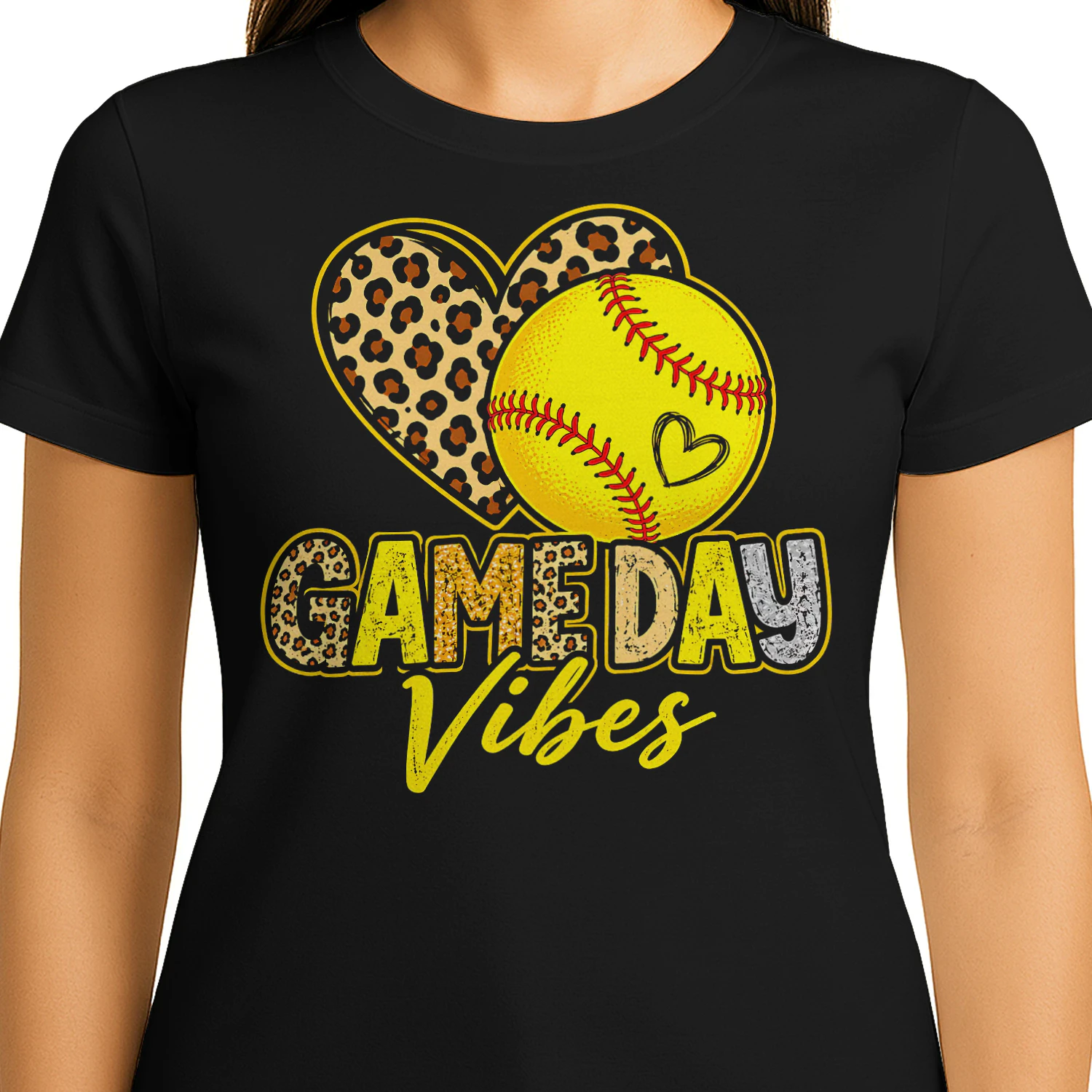 Game Day Vibes Leopard Ball Softball T Shirt GRP0047