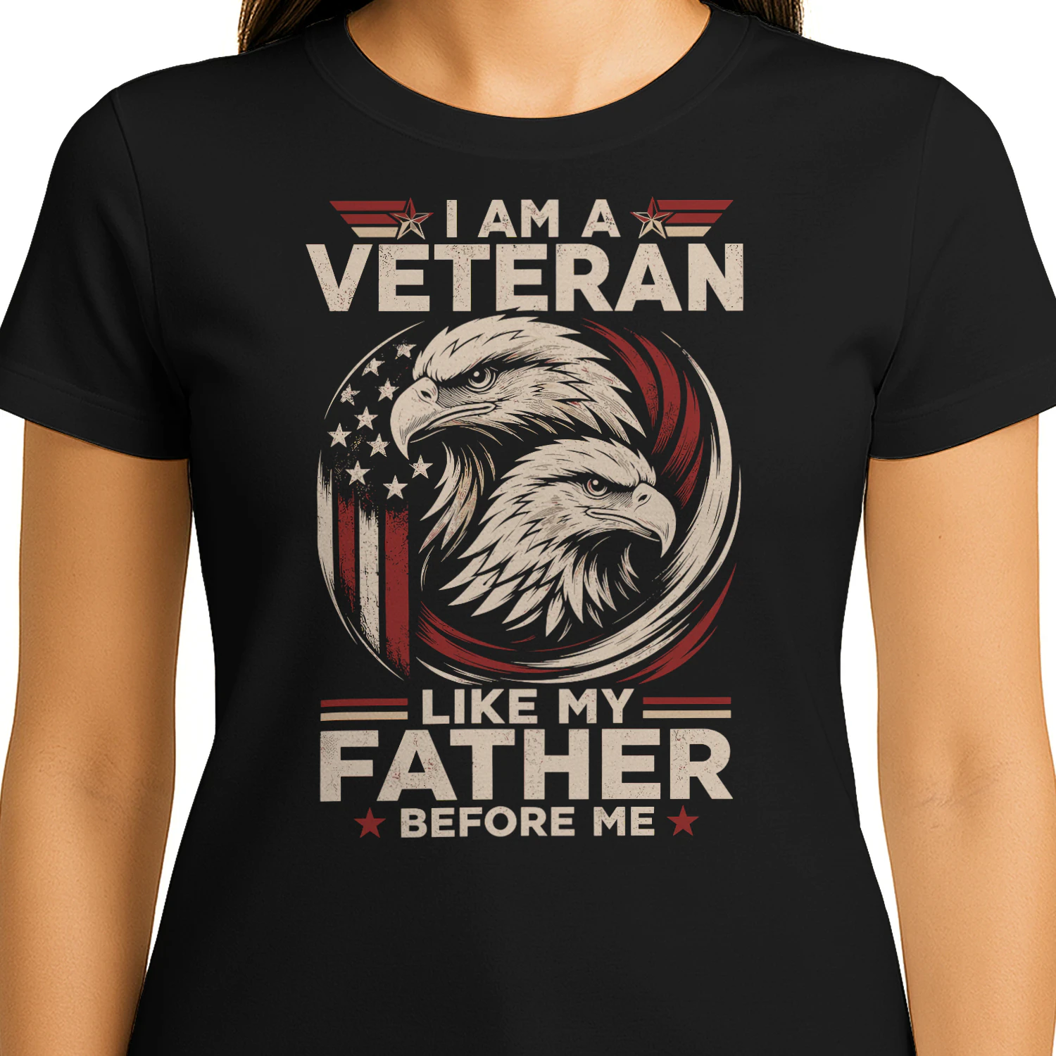 I Am A Veteran Like My Father Military Legacy Proud Son Daughter Veteran T Shirt VET0024