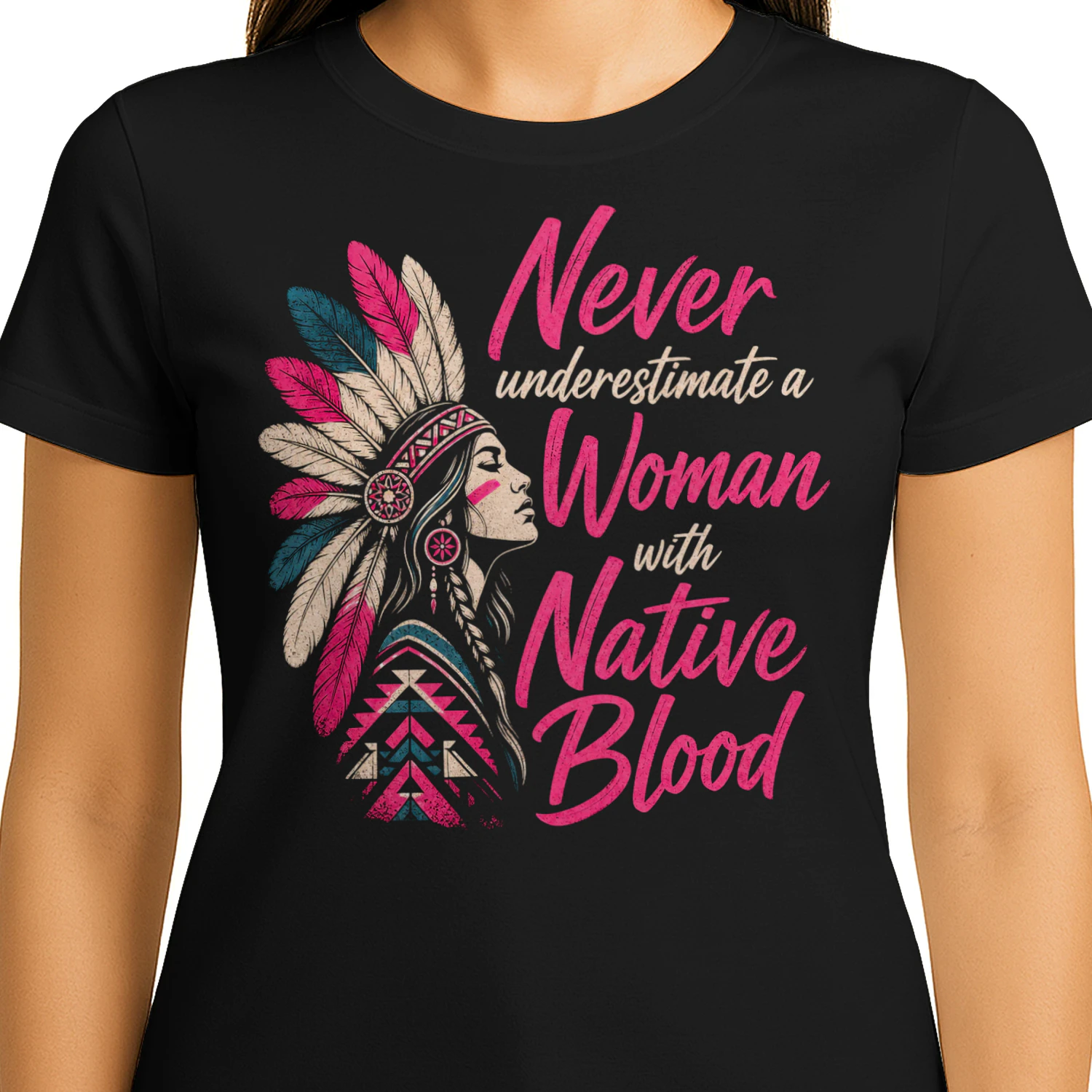 A Woman With Native Blood Native American T Shirt NTA0001