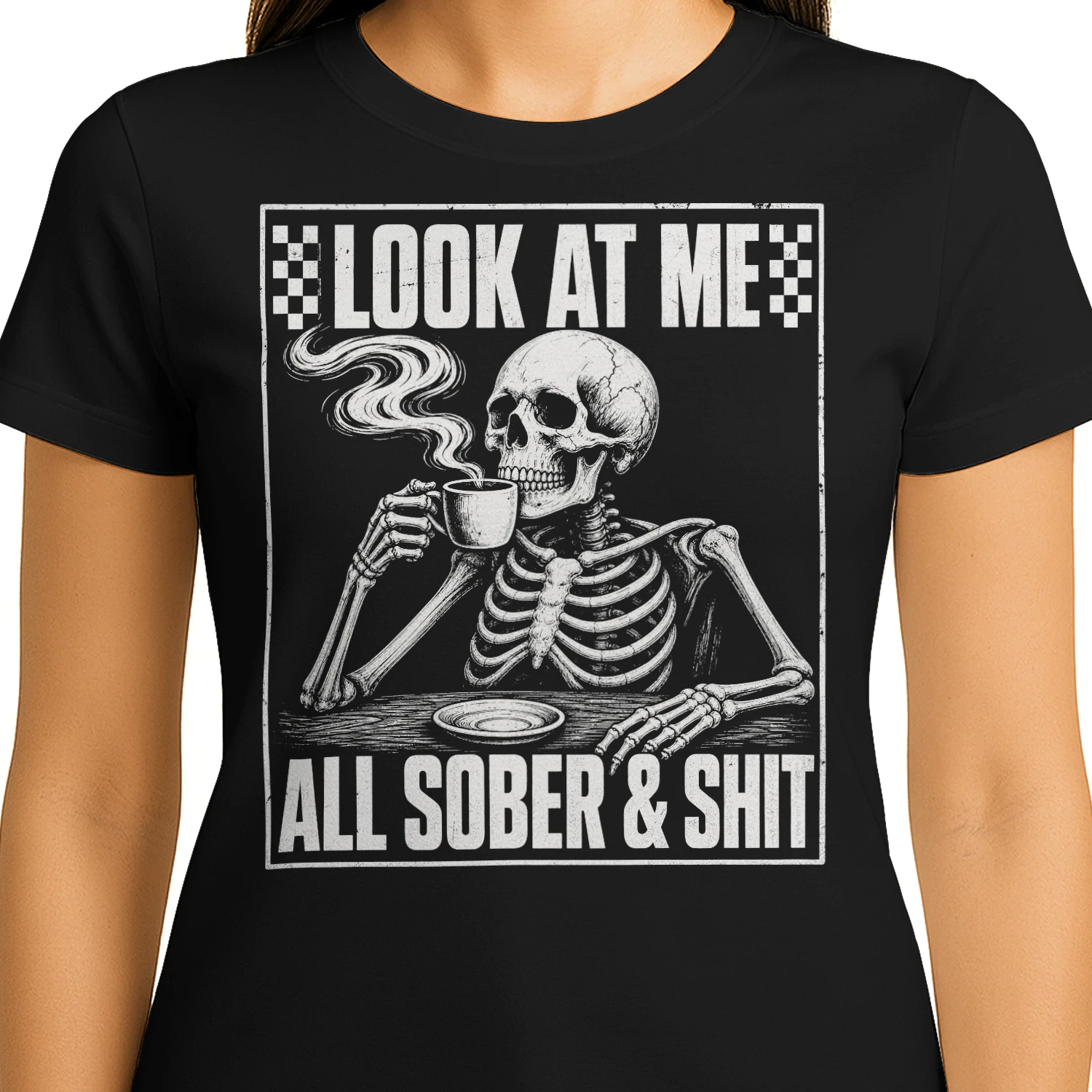 Look At Me All Sober And Shit Funny Sobriety Quote Sobriety T Shirt SOB0010