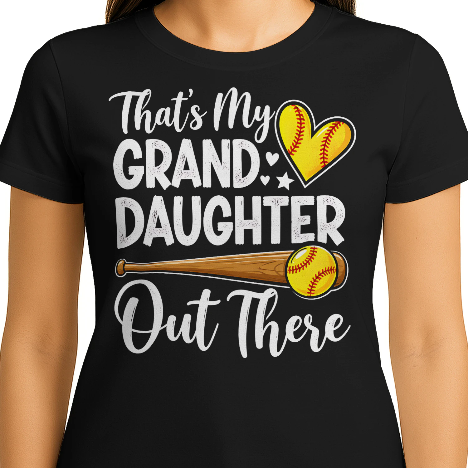 Thats My Granddaughter Out Yellow Bat Softball T Shirt GRP0112