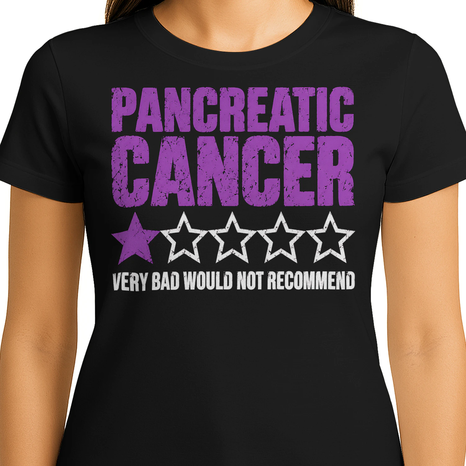 One Star Review Very Bad Pancreatic Cancer T Shirt PCC0068