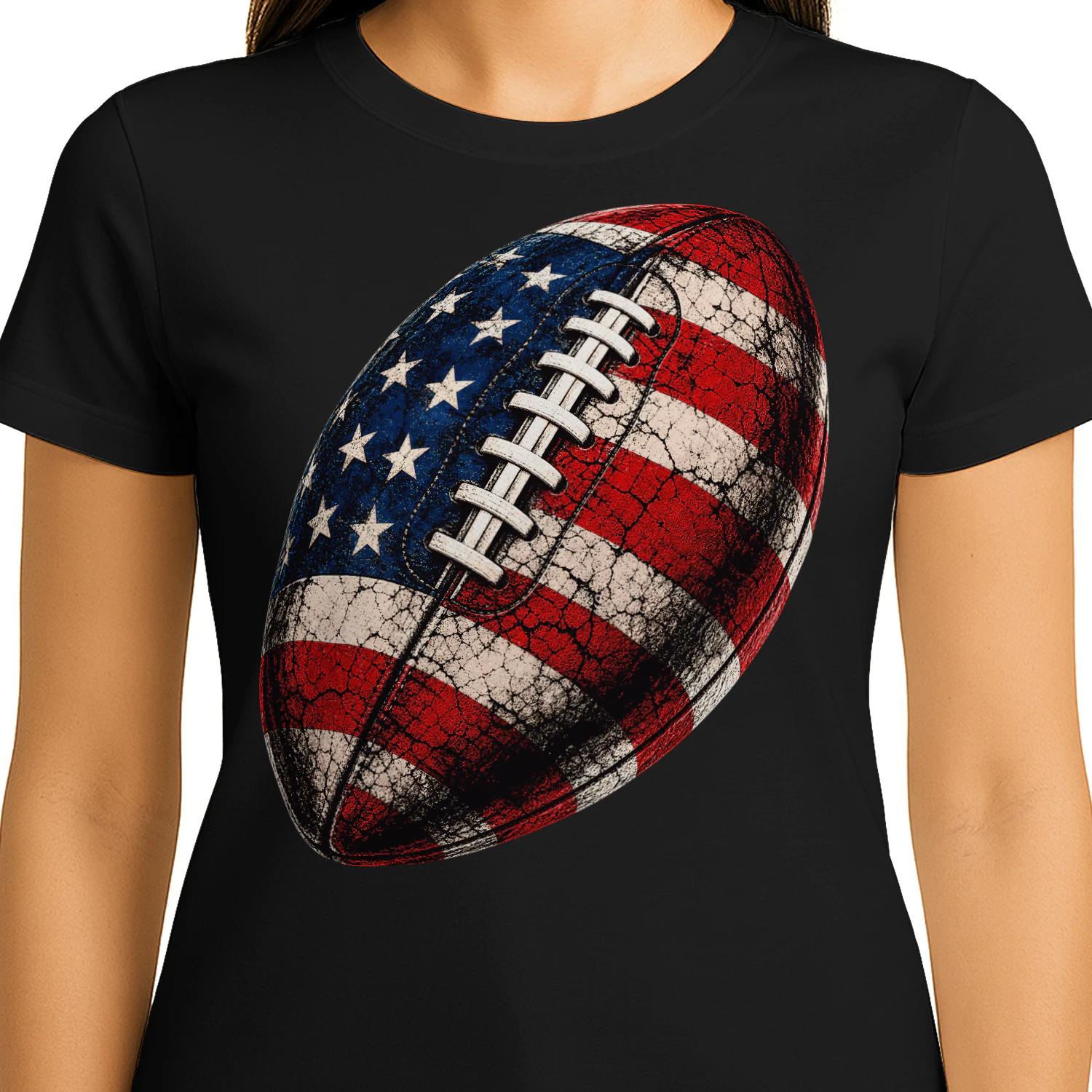 US Flag Vintage Patriotic American Football T Shirt FOB0098