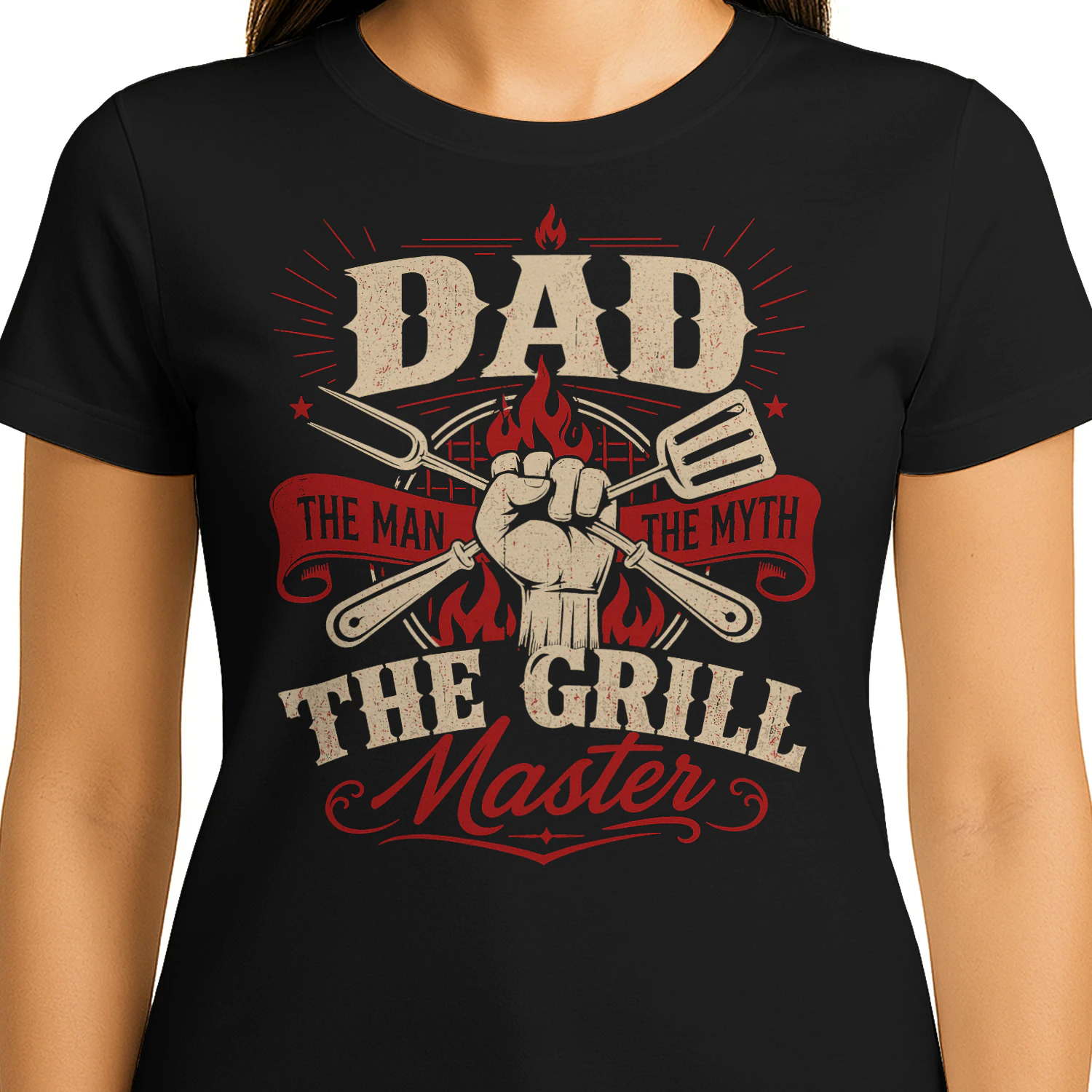 Dad The Man The Myth The Grill Master Vintage Barbecue BBQ T Shirt BBQ0016