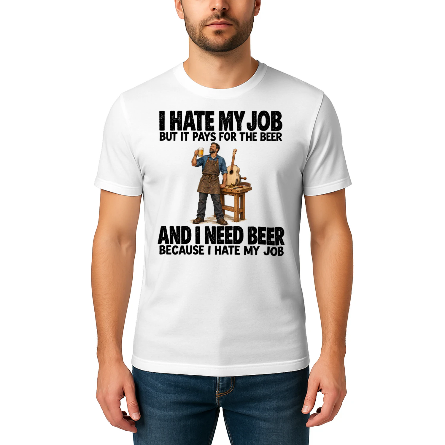 Lutherie Beer Job Humor T Shirt JHU0038