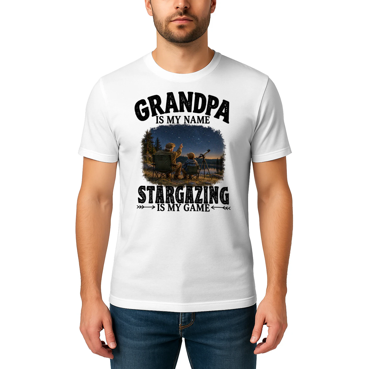 Stargazing Is My Game Grandpa T Shirt GRP0042