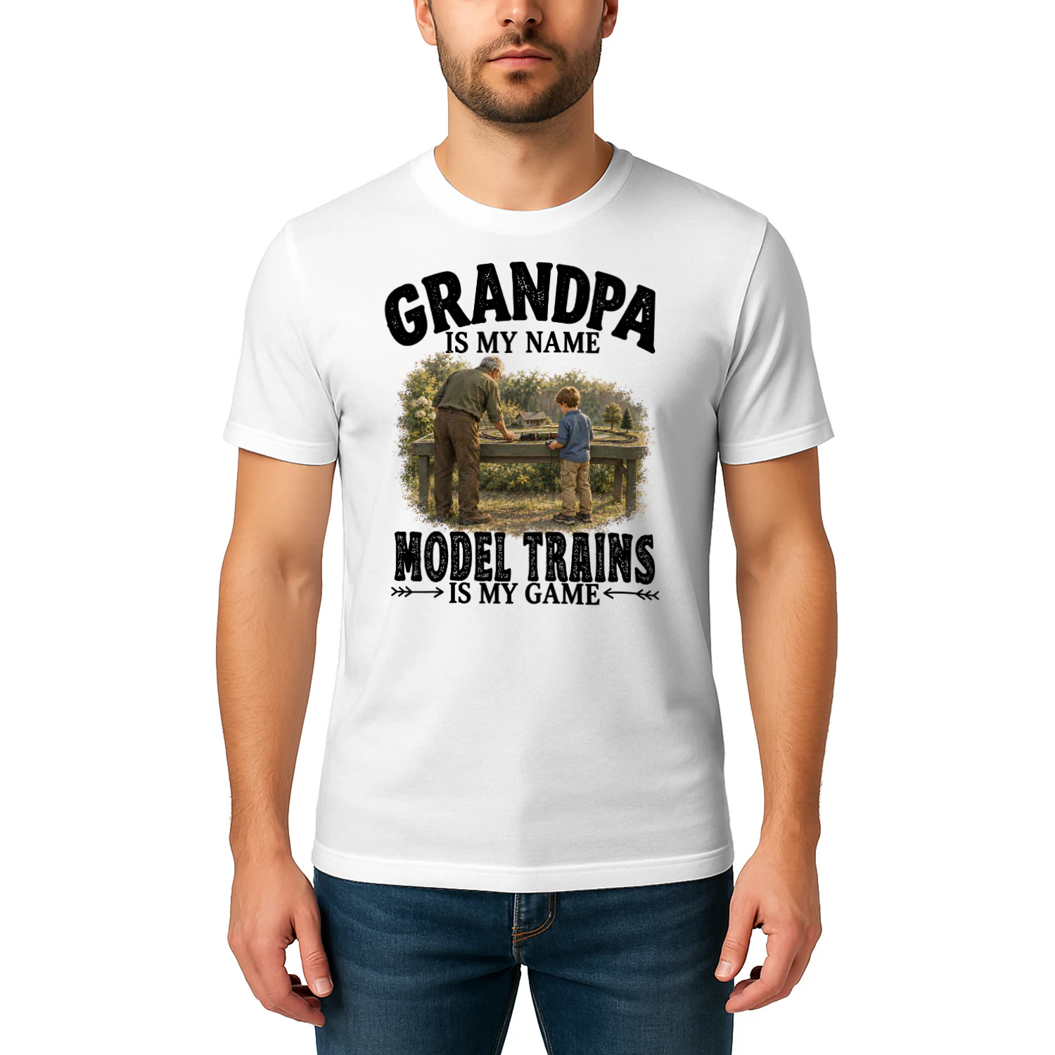 Model Trains Is My Game Grandpa T Shirt GRP0031