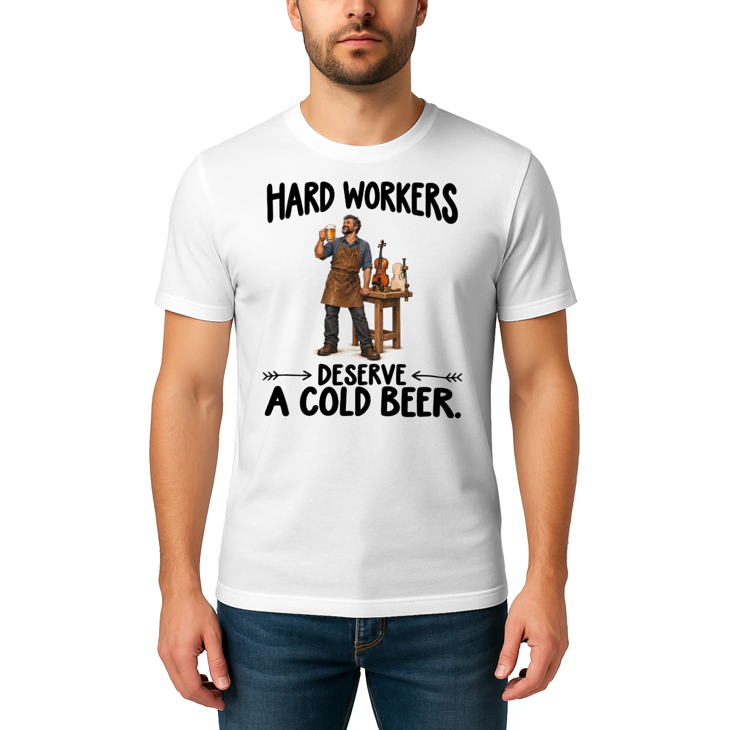 Violin Makers Deserve Cold Beer Job Humor T Shirt JHU0081