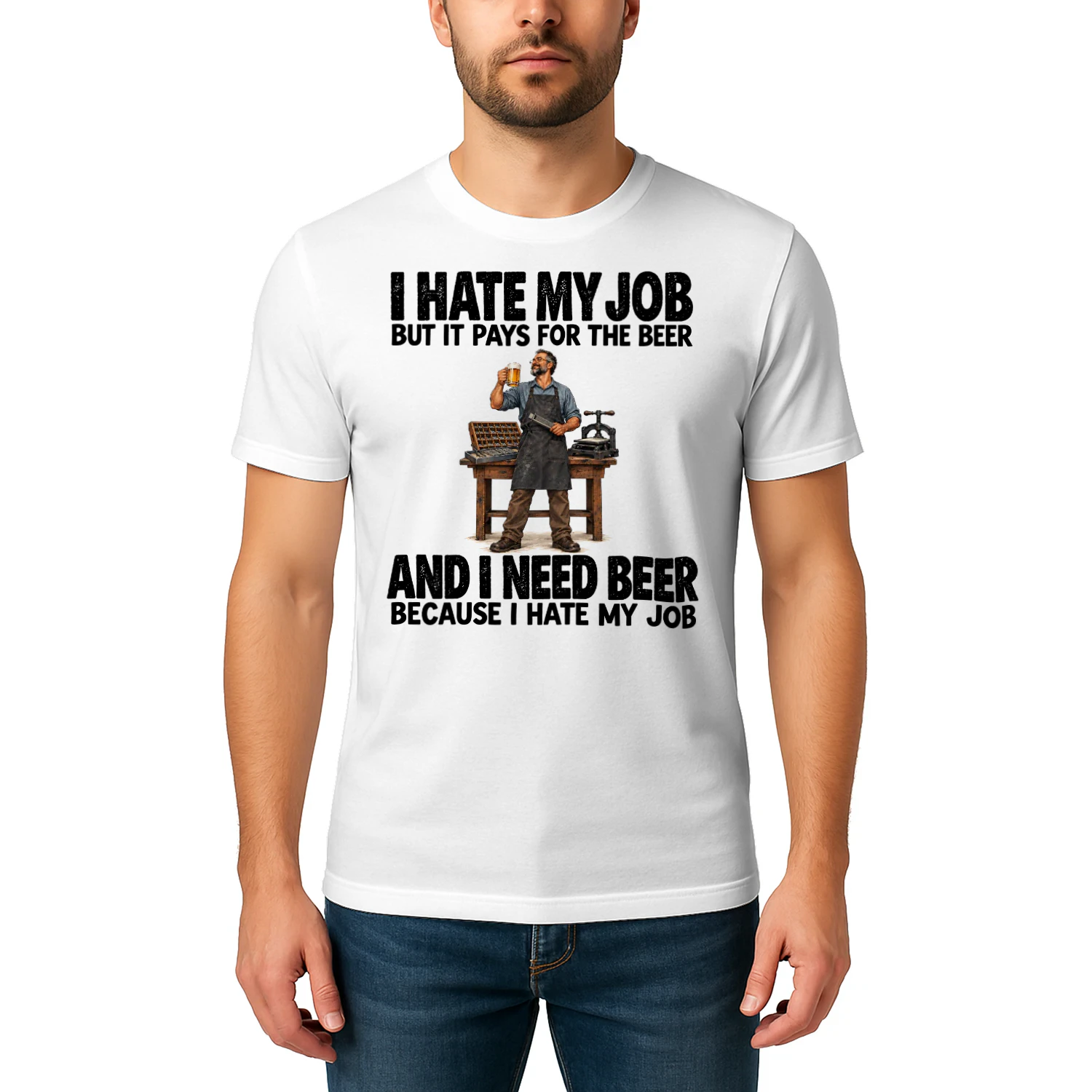 Typesetting Beer Job Humor T Shirt JHU0080