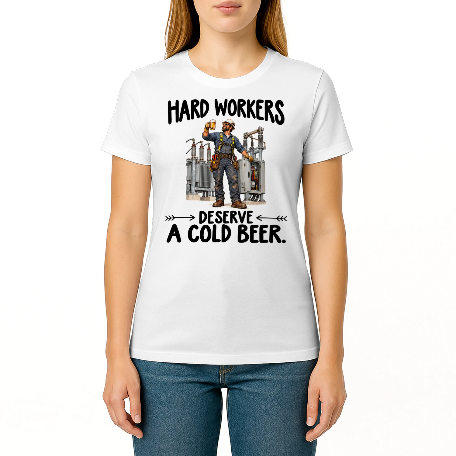 Substation Workers Deserve Cold Beer Job Humor T Shirt JHU0072