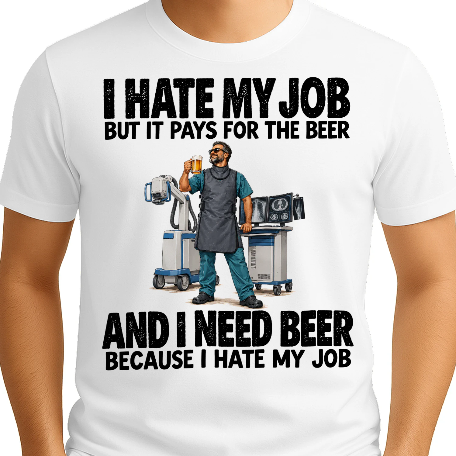 Radiology Beer Job Humor T Shirt JHU0060