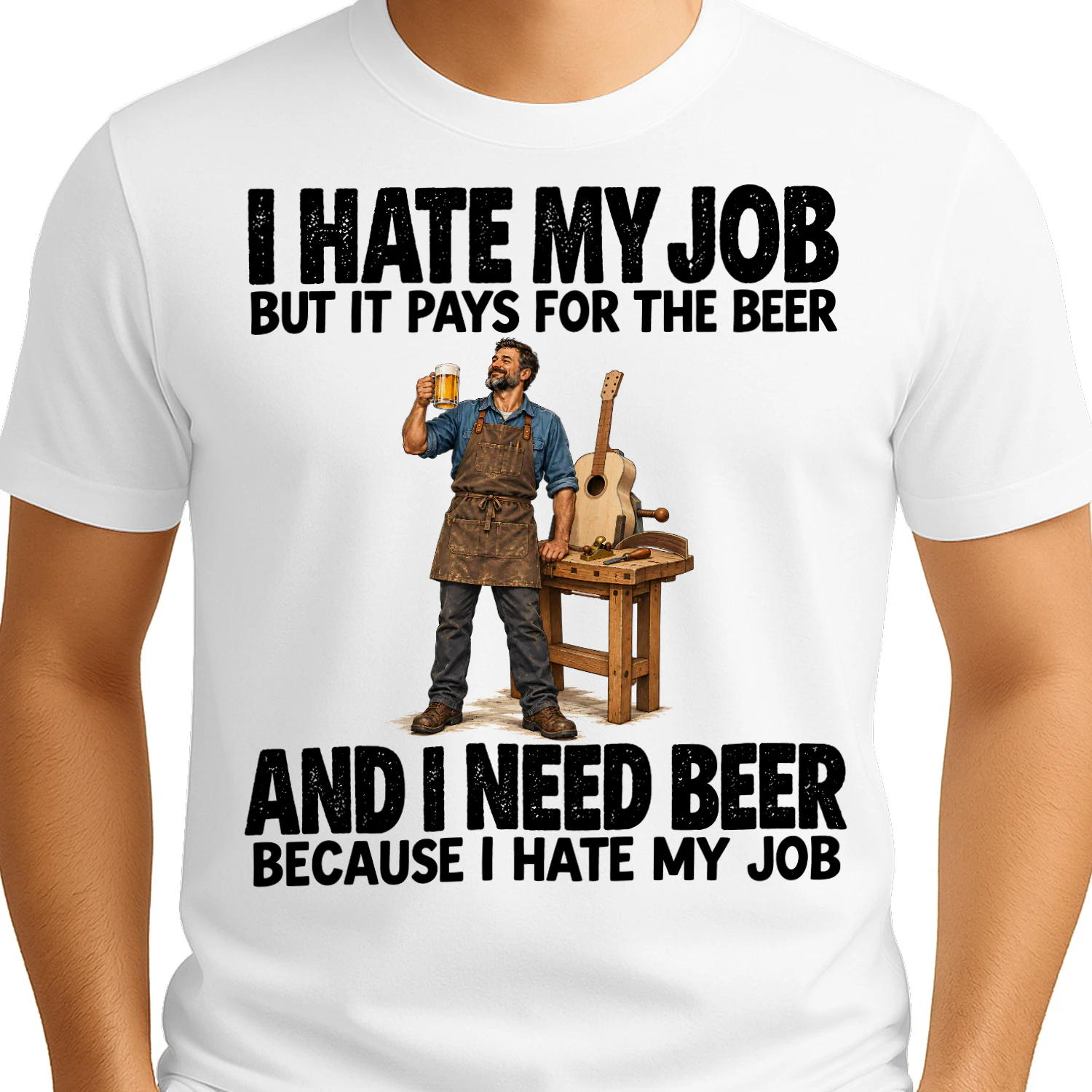 Lutherie Beer Job Humor T Shirt JHU0038