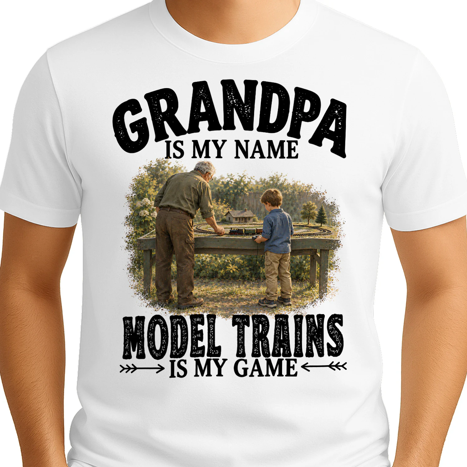Model Trains Is My Game Grandpa T Shirt GRP0031