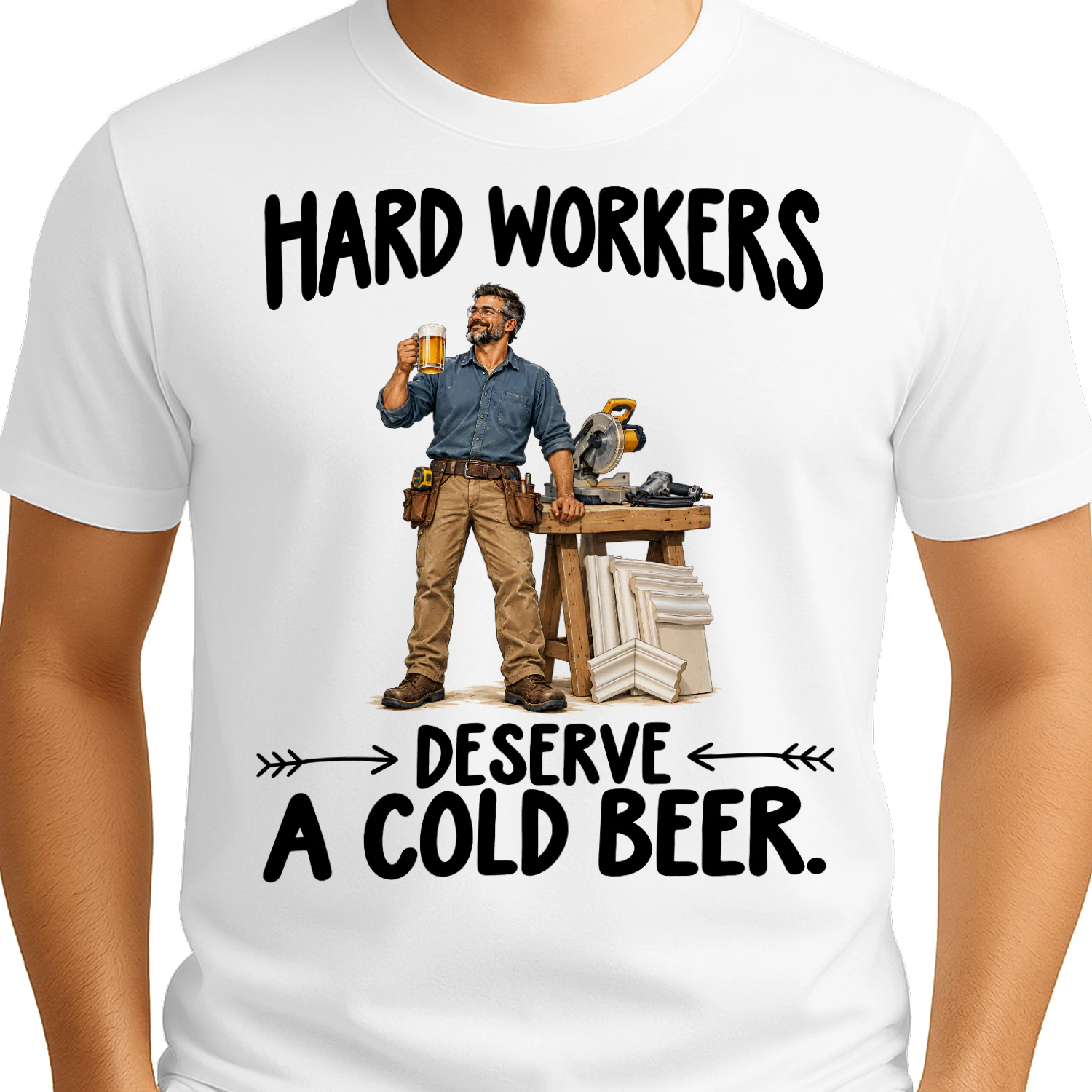 Molding Workers Deserve Cold Beer Job Humor T Shirt JHU0041
