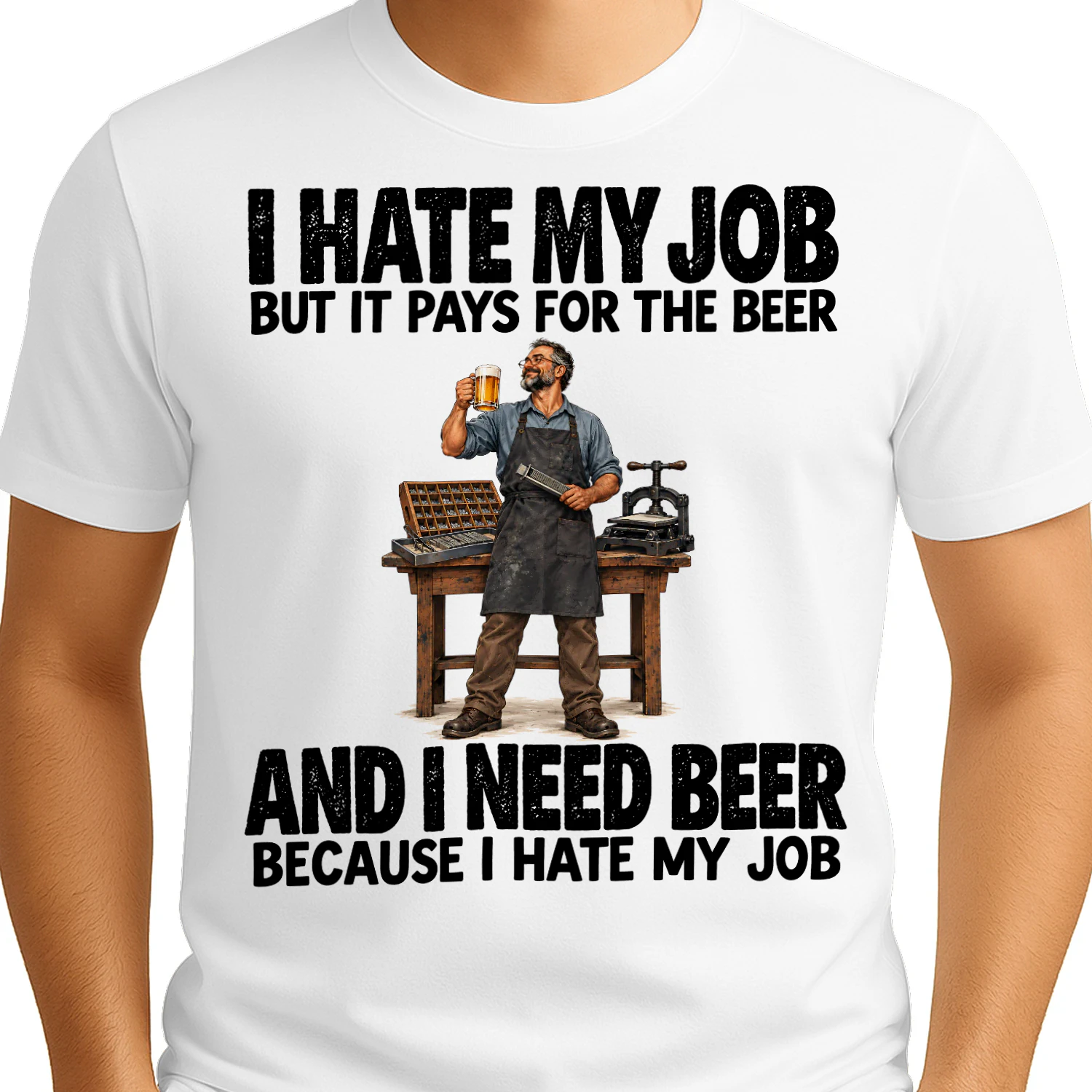 Typesetting Beer Job Humor T Shirt JHU0080